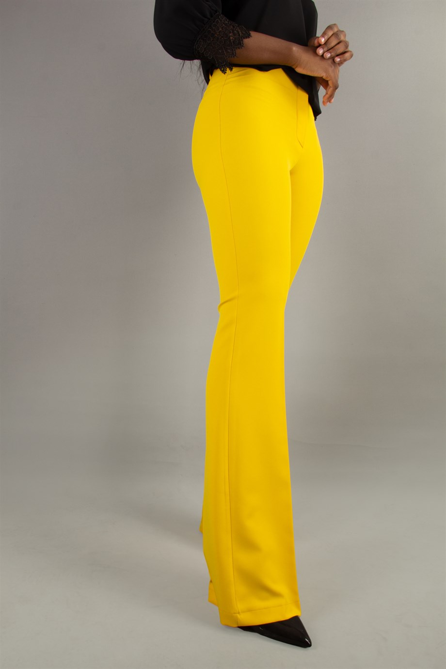 Mustard High Rise Ribbed Co-ord Pants