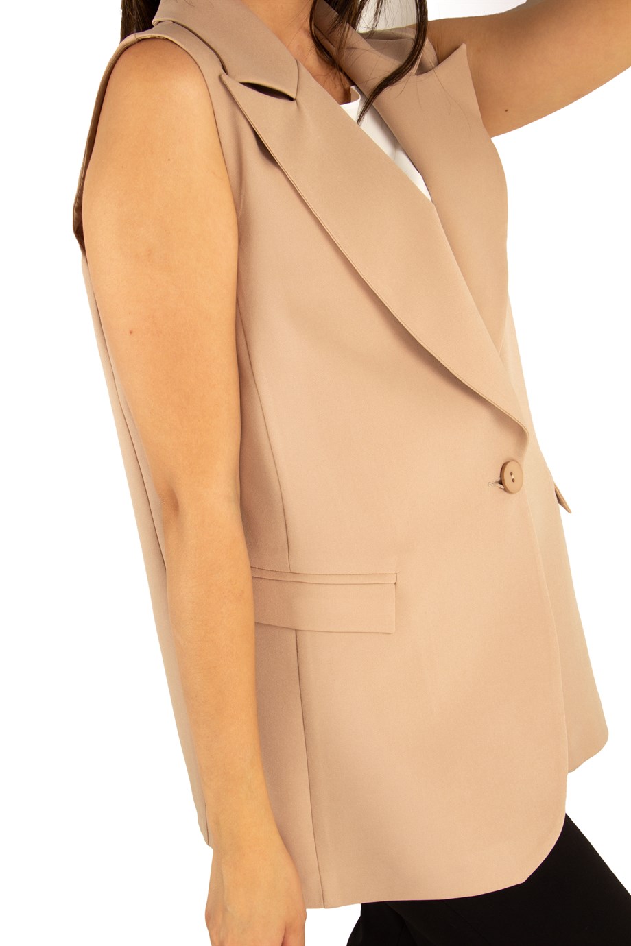 Classic Women Vest Beige