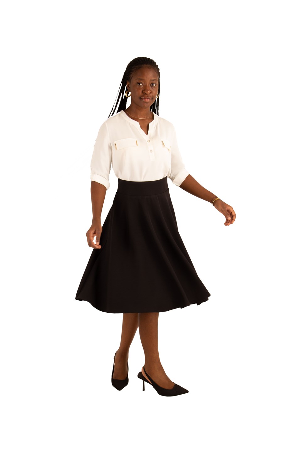Flared skirt black 2025