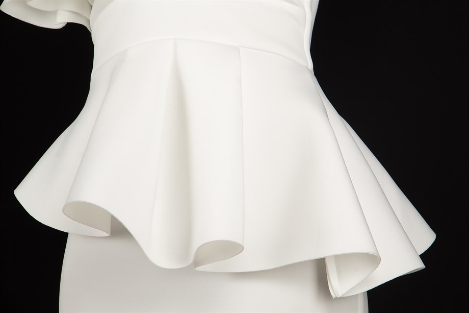 Saks Fifth Avenue | Dresses | Saks Fifth Avenue Red White Ponte Knit Peplum  Short Sleeves Zipper Dress Xs | Poshmark