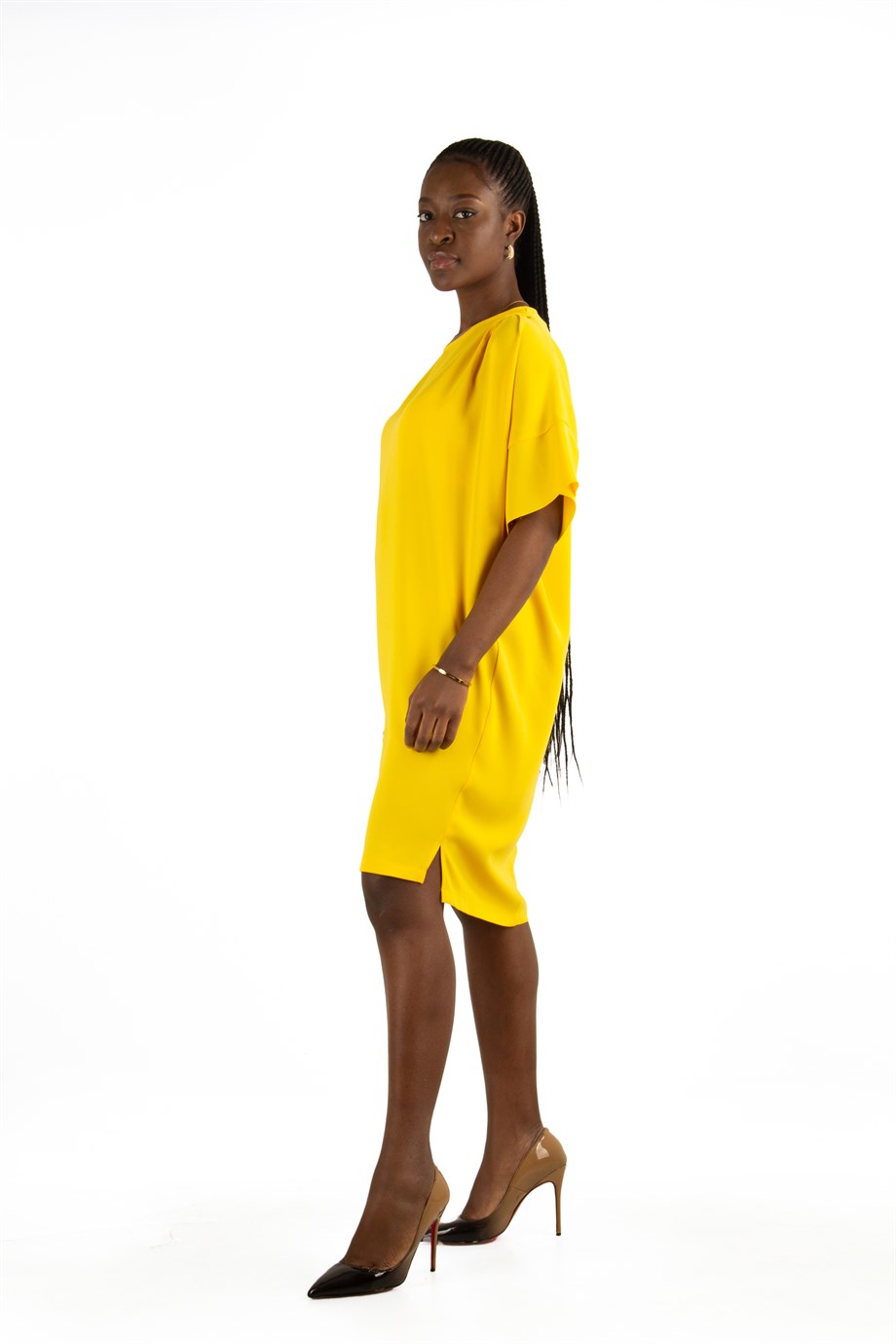 Plain top yellow dress