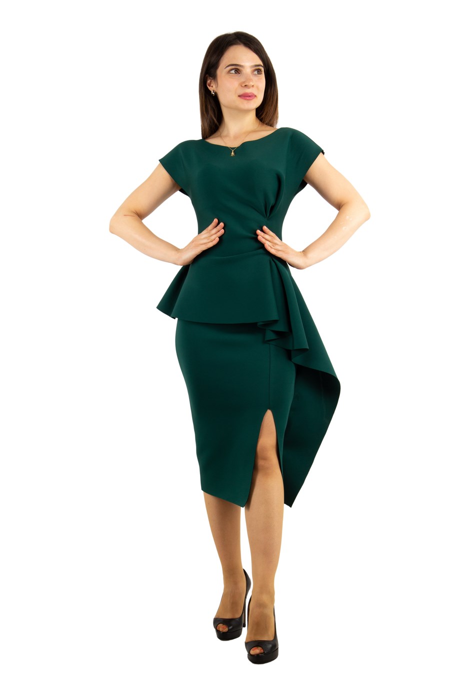 Green Peplum Dress