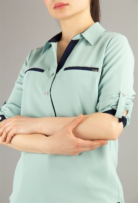 mint green blouse plus size