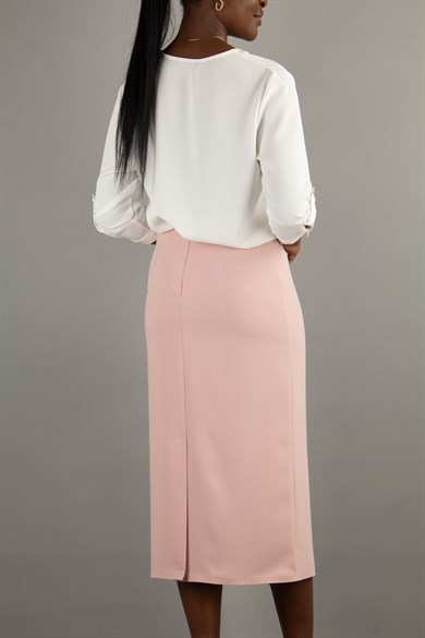 Jupe Crayon Classique Poudre Vannes
