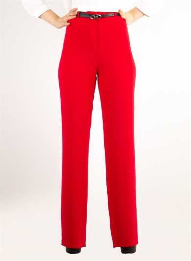 Red Dress High Waist Wide Leg Pants