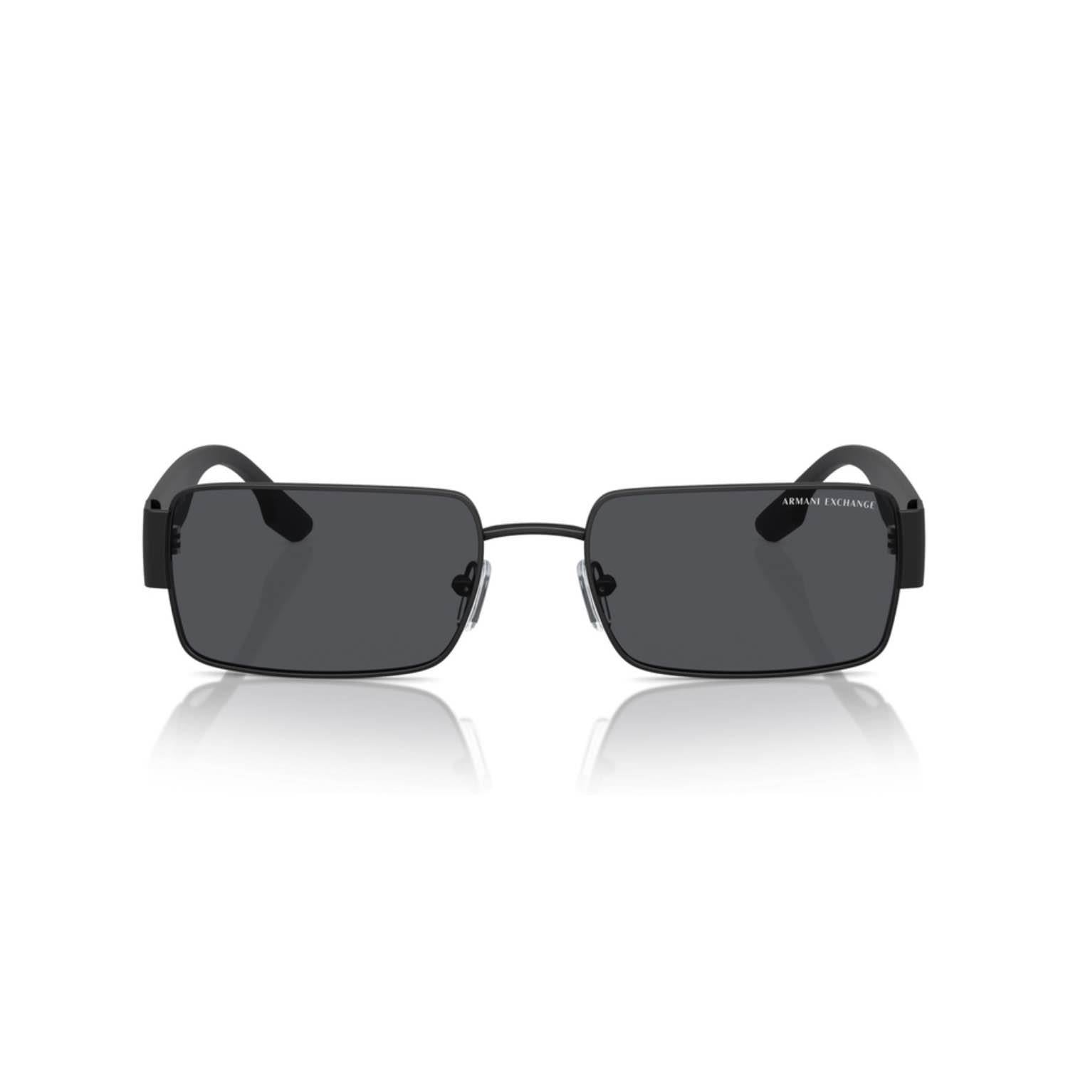 Armani Exchange AEX 2052S 600087 57  Erkek Dikdörtgen Siyah Metal Güneş Gözlüğü