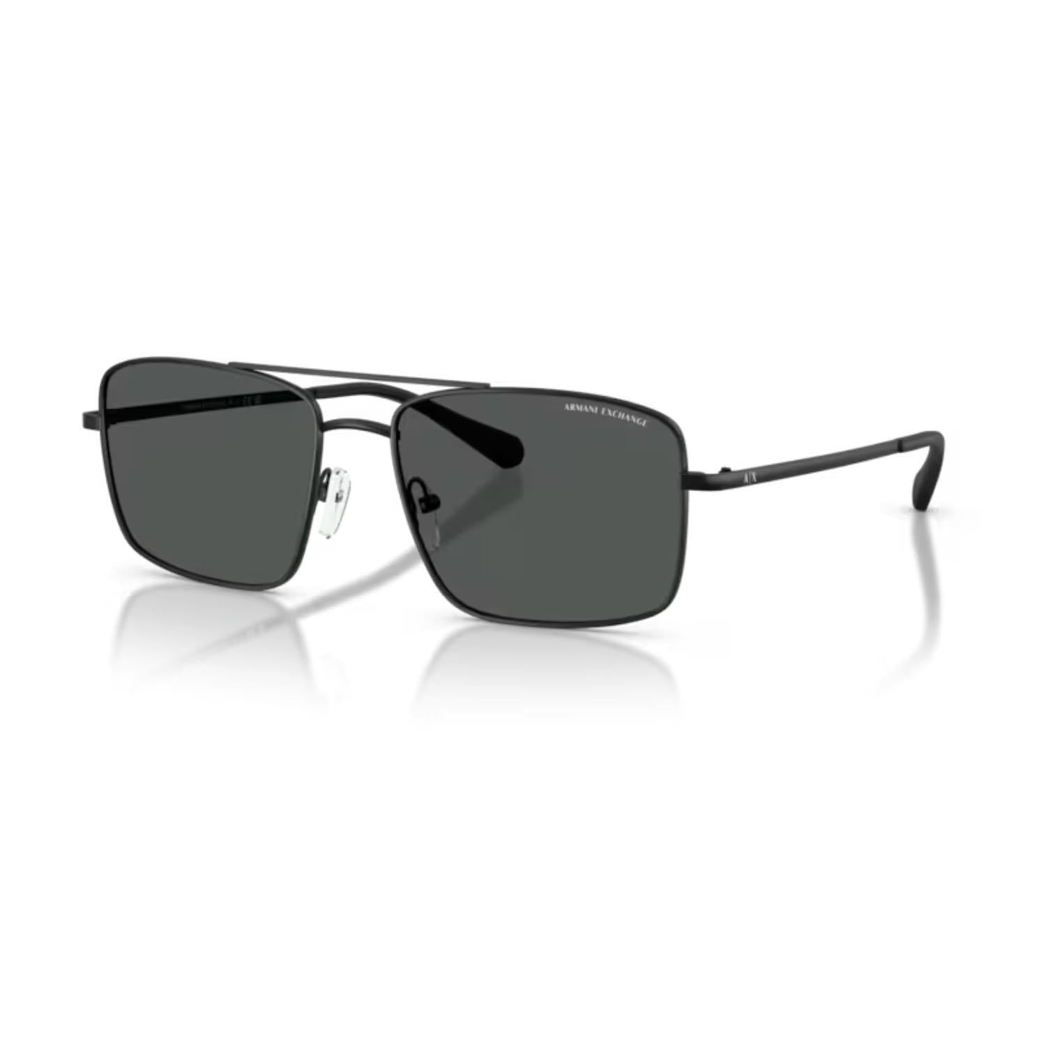 Armani Exchange AEX 2054S 600087 57 Erkek Pilot Siyah Metal Güneş Gözlüğü