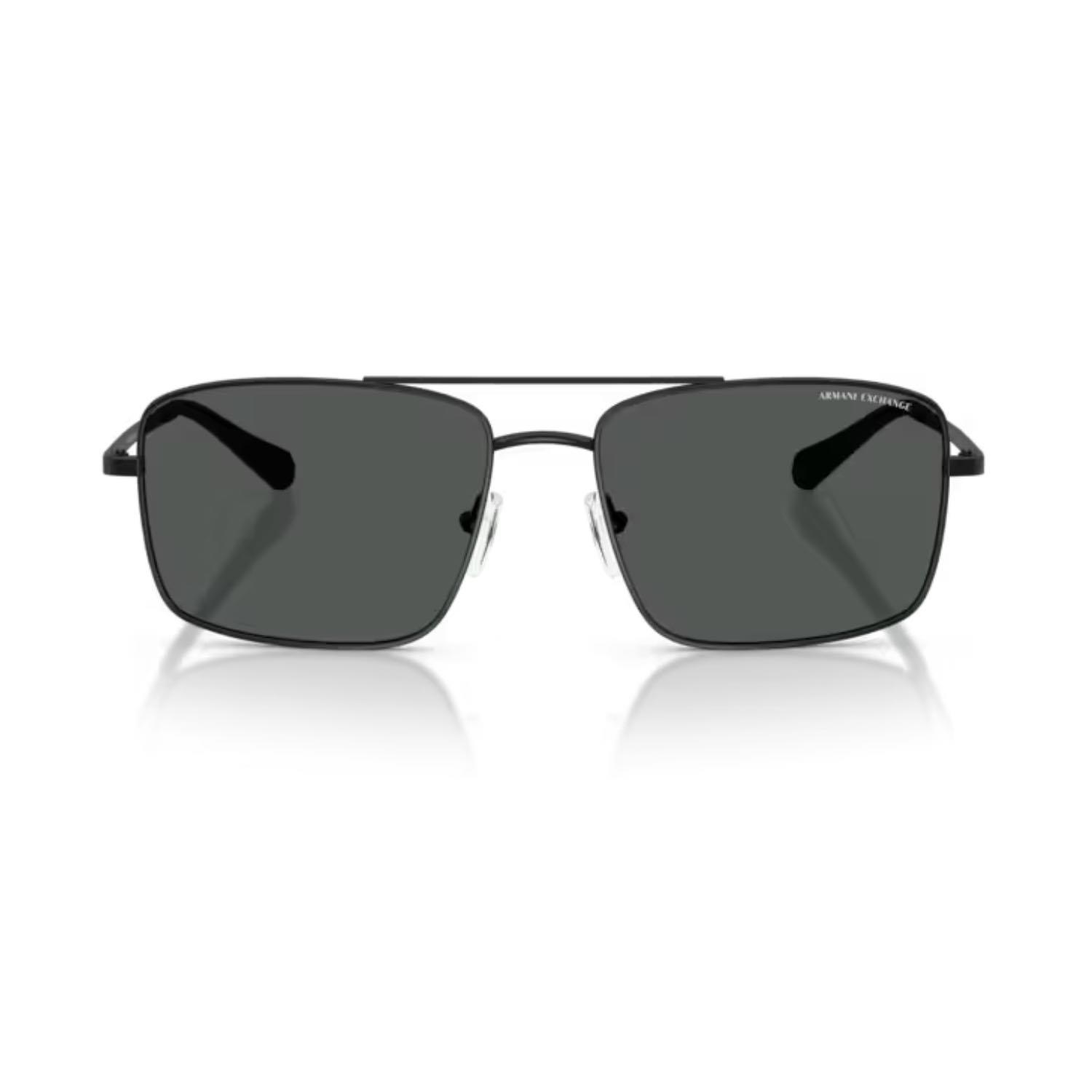 Armani Exchange AEX 2054S 600087 57 Erkek Pilot Siyah Metal Güneş Gözlüğü