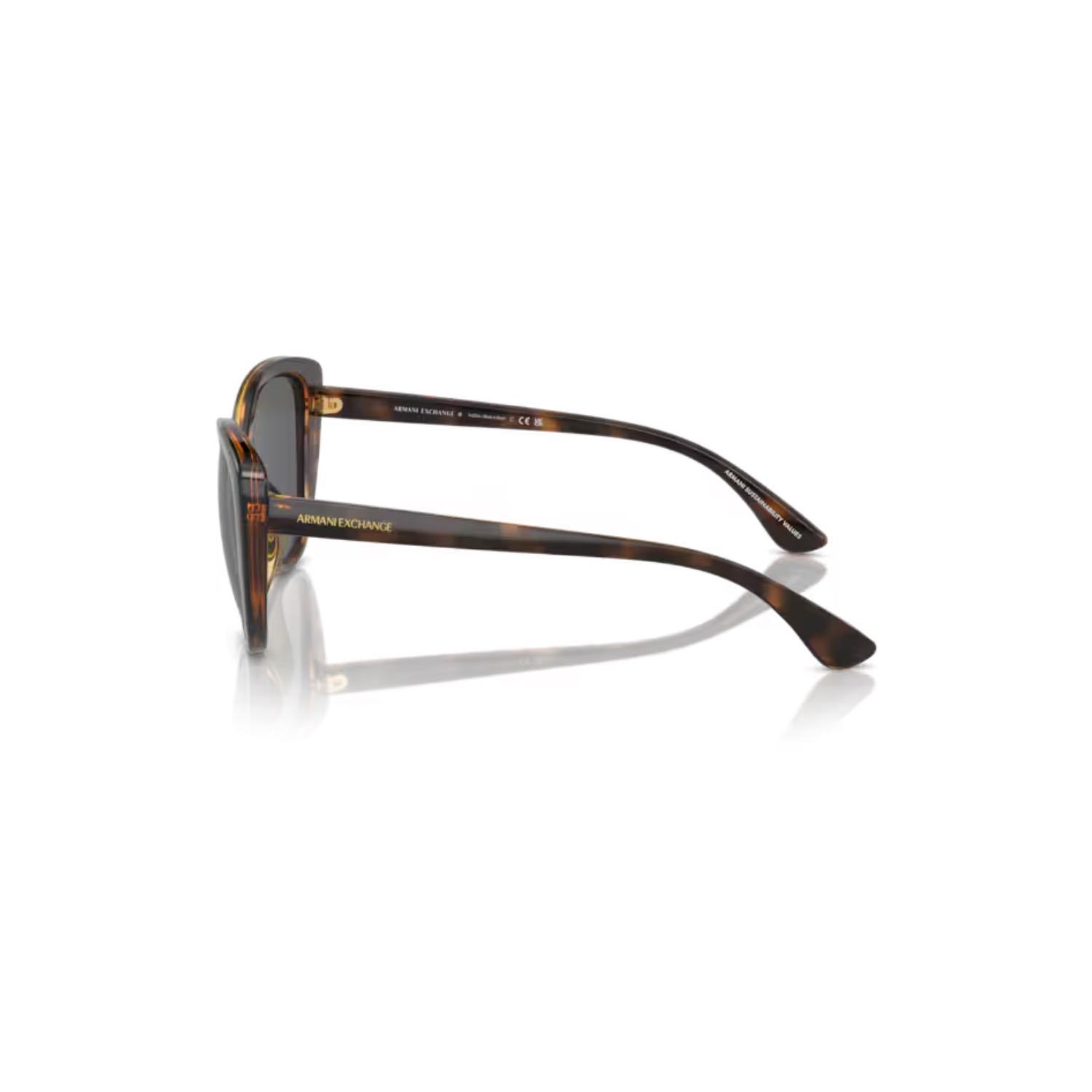 Armani Exchange AEX 4111SU 821387 54 Kadın Cat Eye Kırçıllı Kahverengi Kemik Güneş Gözlüğü