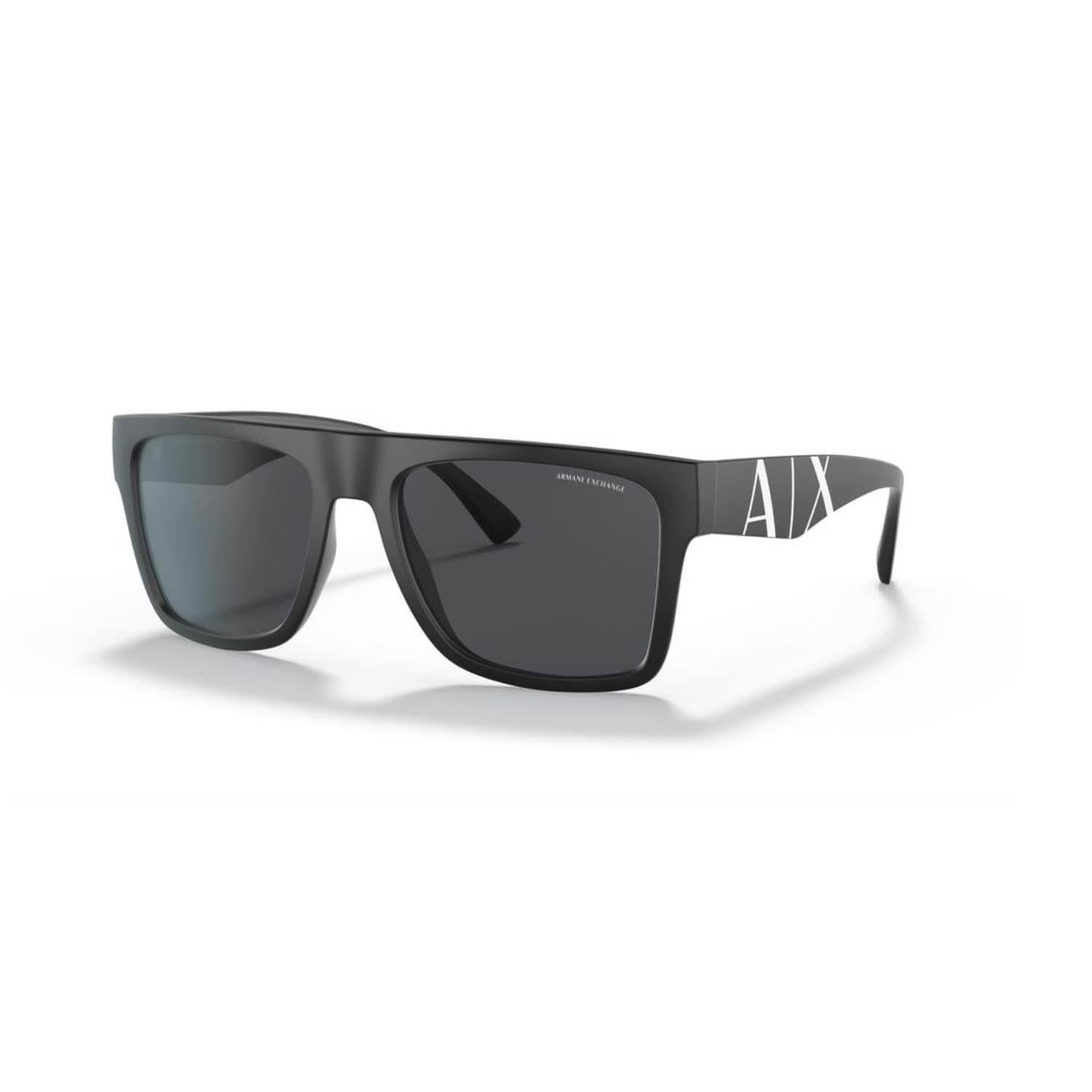 Armani Exchange AEX 4113S 807887 55 Unisex Dikdörtgen Siyah Kemik Güneş Gözlüğü