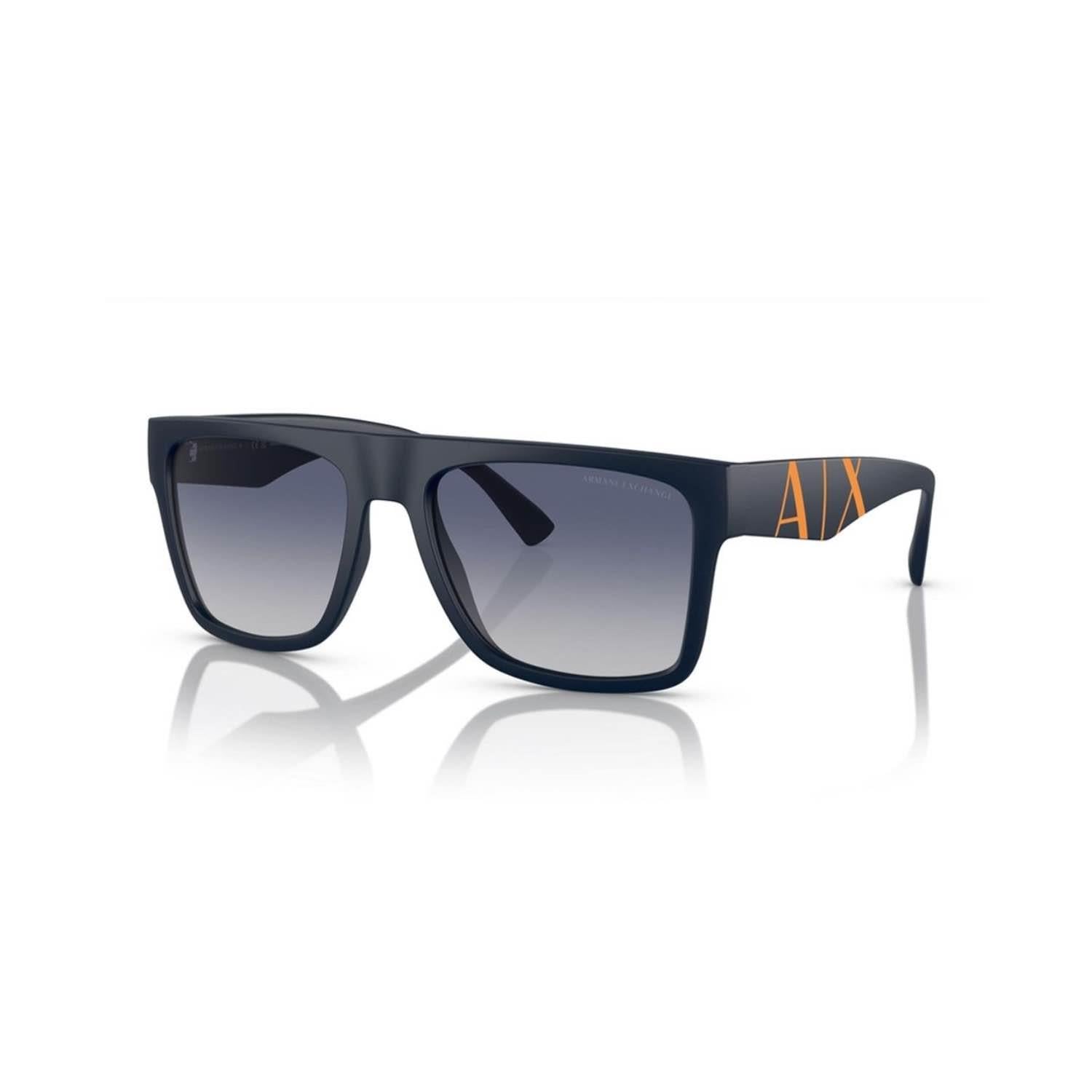 Armani Exchange AEX 4113S 81814L 55 Unisex Dikdörtgen Siyah Kemik Güneş Gözlüğü