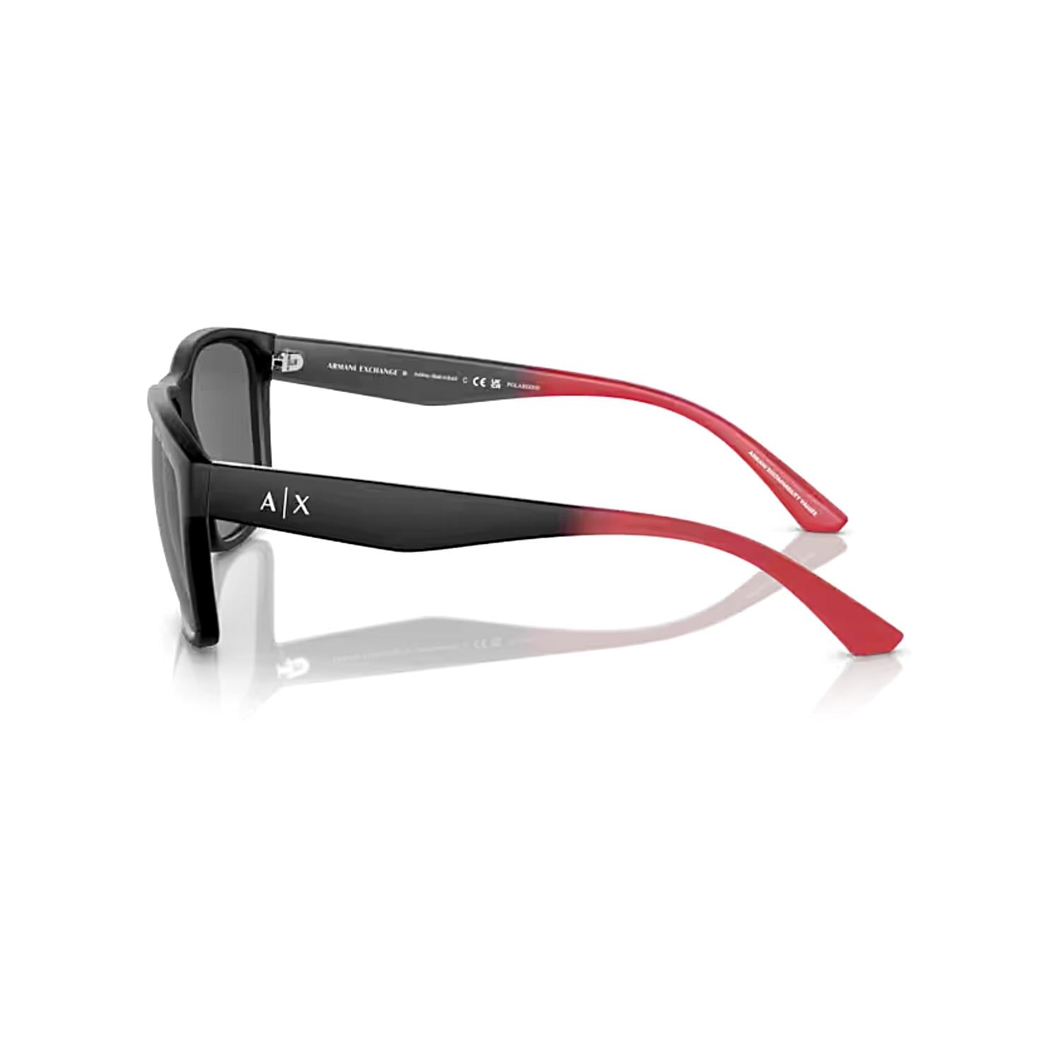 Armani Exchange AEX 4135S  807881 59 Polarize Erkek Dikdörtgen Mat Siyah Kemik Güneş Gözlüğü