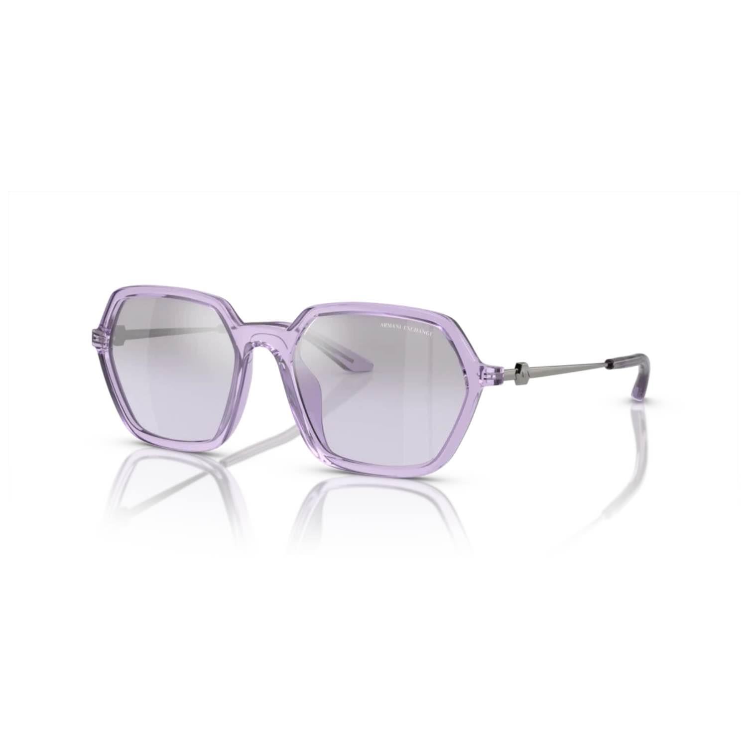 Armani Exchange AEX 4139SU 82367P 52 Unisex Geometrik Mor Kemik Güneş Gözlüğü