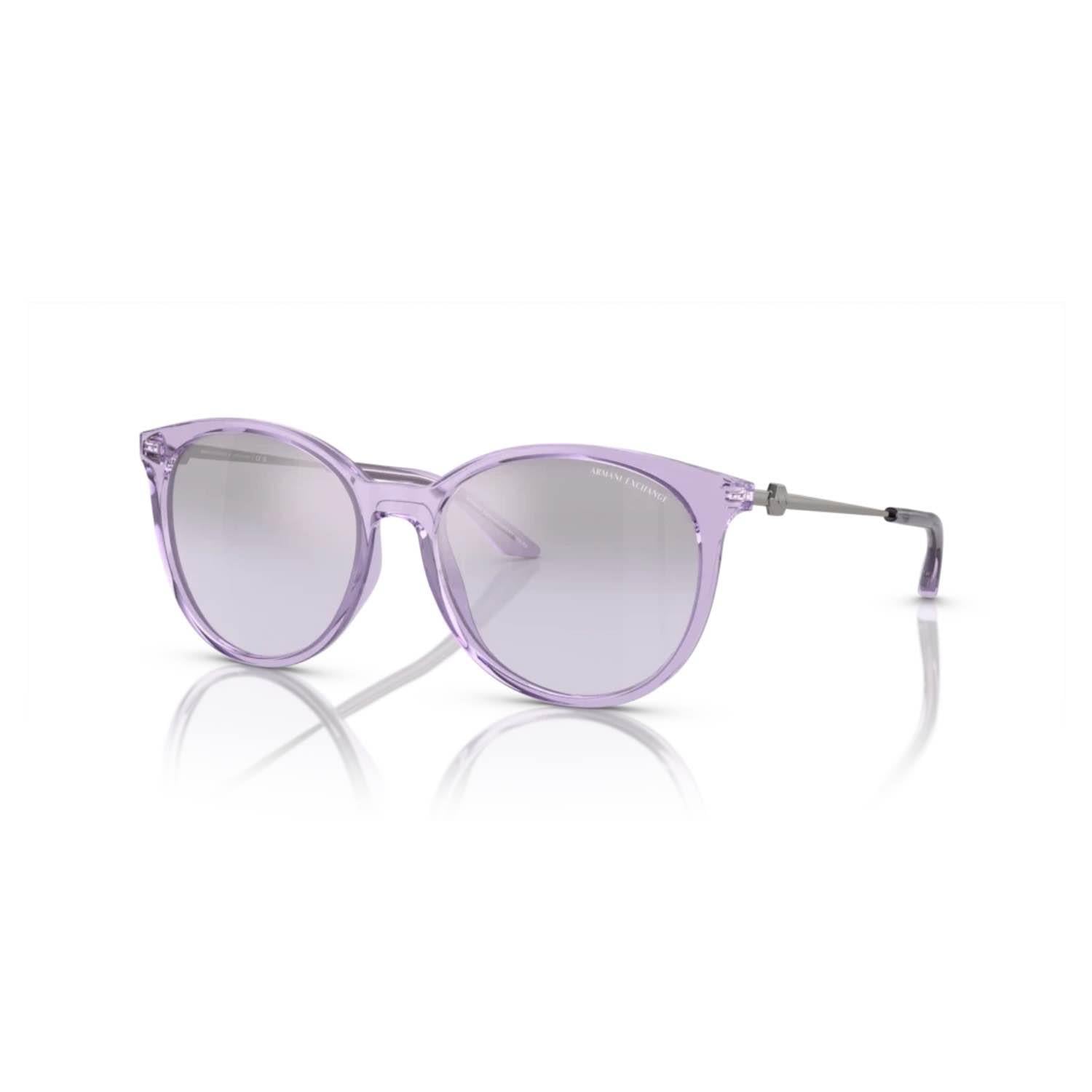 Armani Exchange AEX 4140S 82367P 55 Unisex Oval Lila Kemik Güneş Gözlüğü