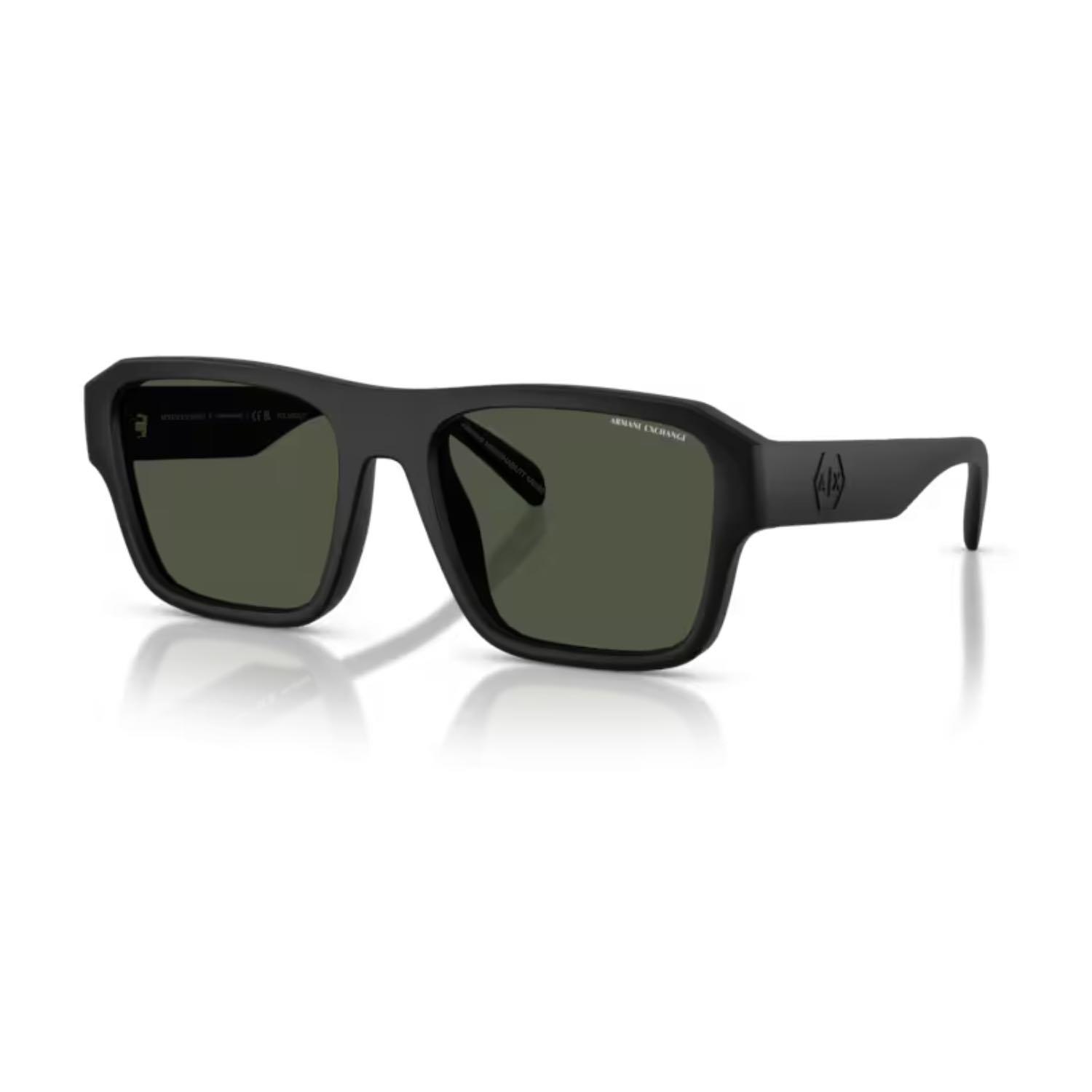Armani Exchange AEX 4154SU 80782J 56 Polarize Unisex Kare Siyah Kemik Güneş Gözlüğü