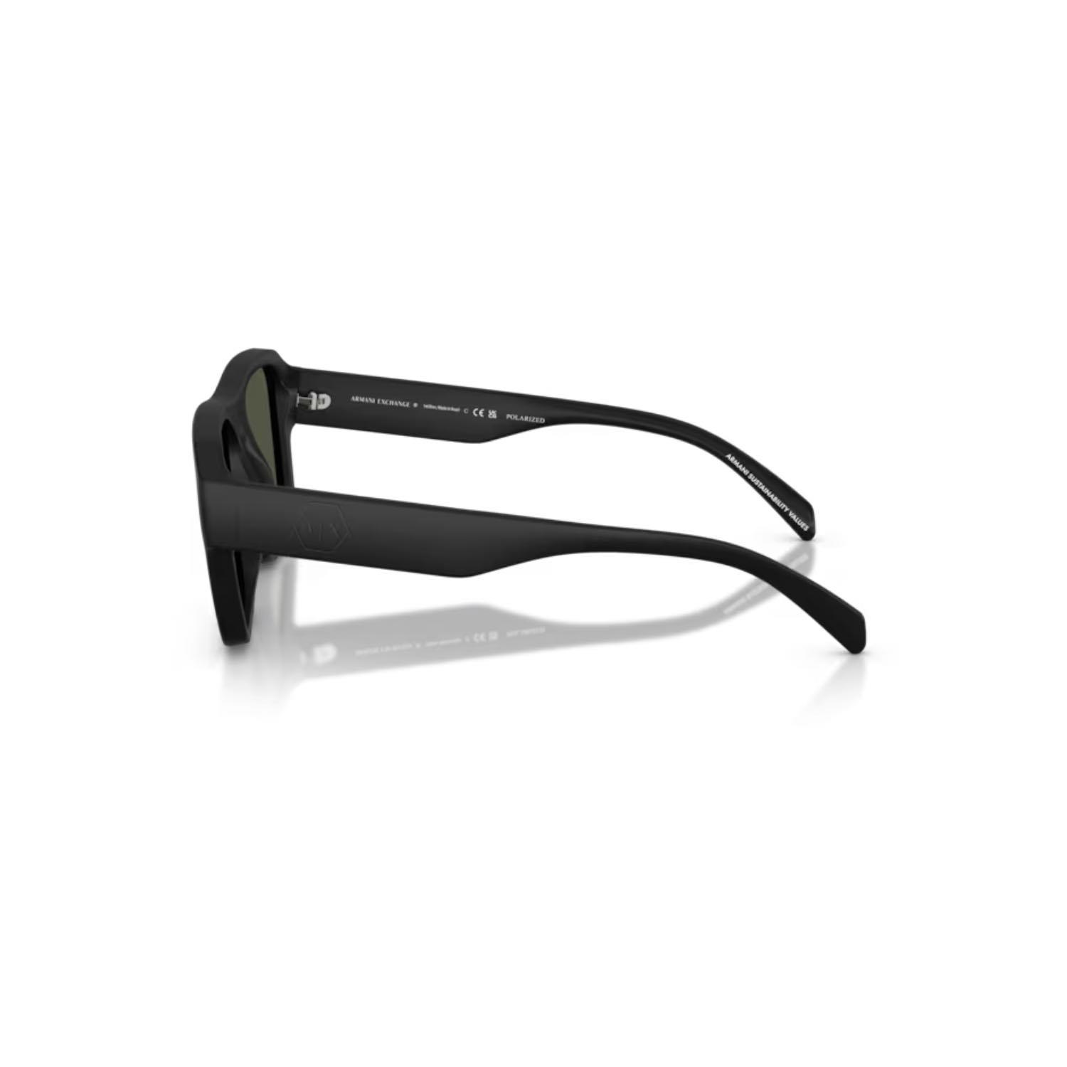 Armani Exchange AEX 4154SU 80782J 56 Polarize Unisex Kare Siyah Kemik Güneş Gözlüğü