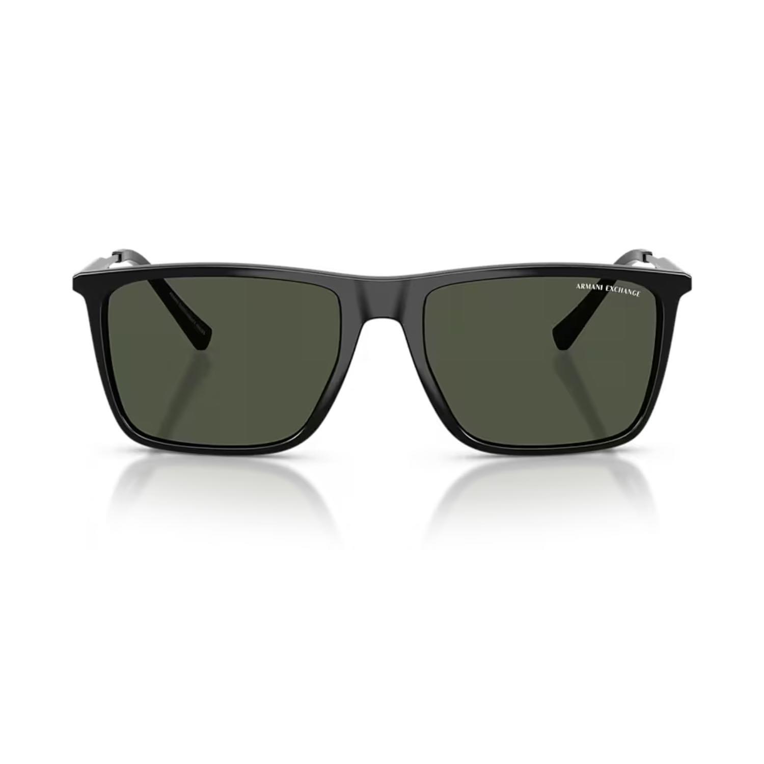 Armani Exchange AEX 4160S 81582J 57 Unisex Dikdörtgen Siyah Kemik Güneş Gözlüğü