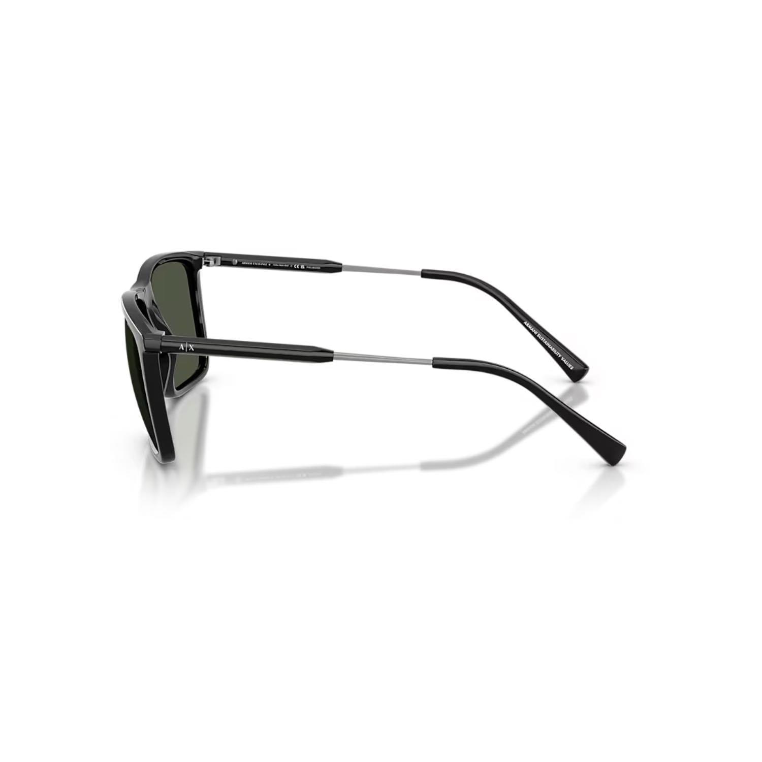 Armani Exchange AEX 4160S 81582J 57 Unisex Dikdörtgen Siyah Kemik Güneş Gözlüğü