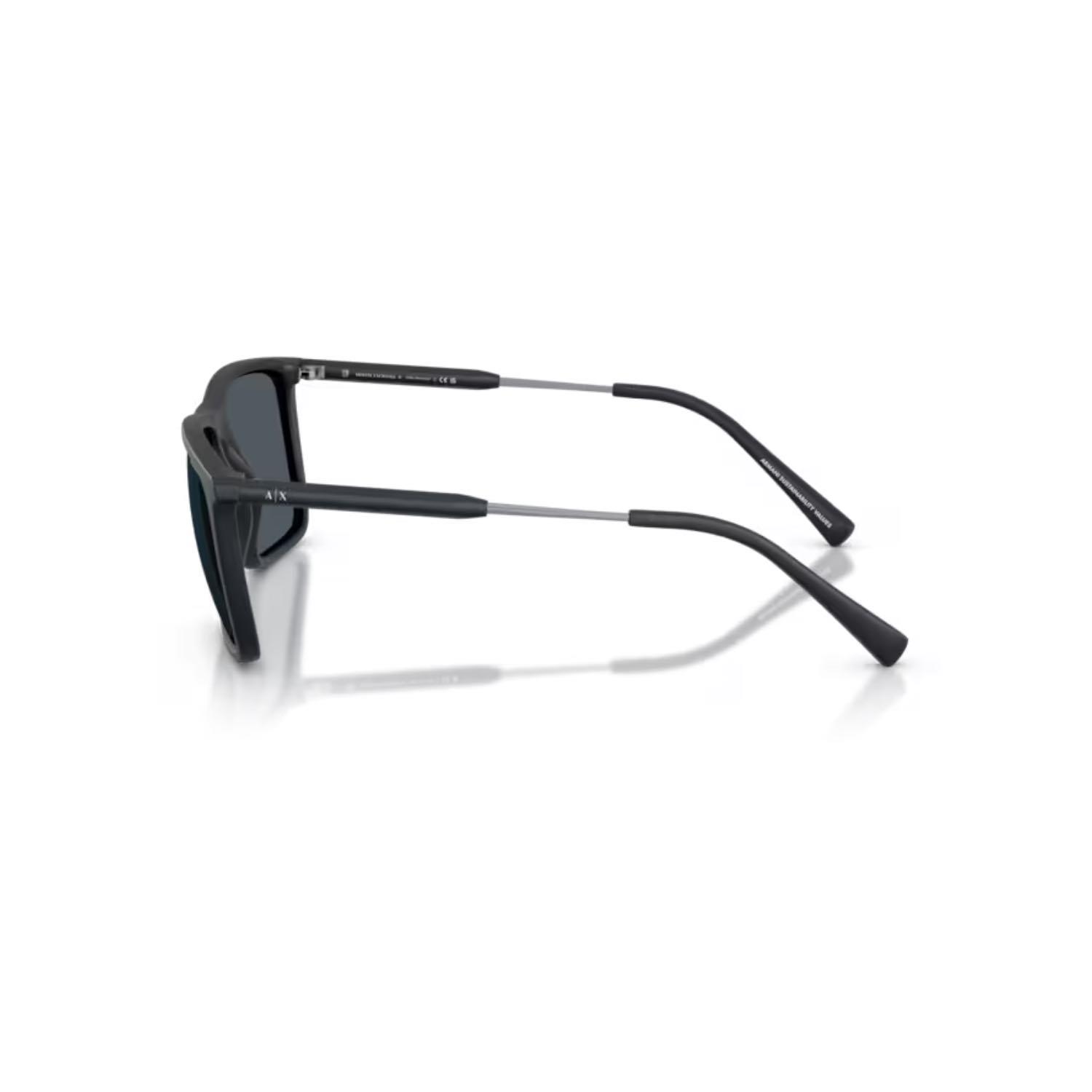 Armani Exchange AEX 4160S 838087 57 Unisex Dikdörtgen Mat Mavi Kemik Güneş Gözlüğü