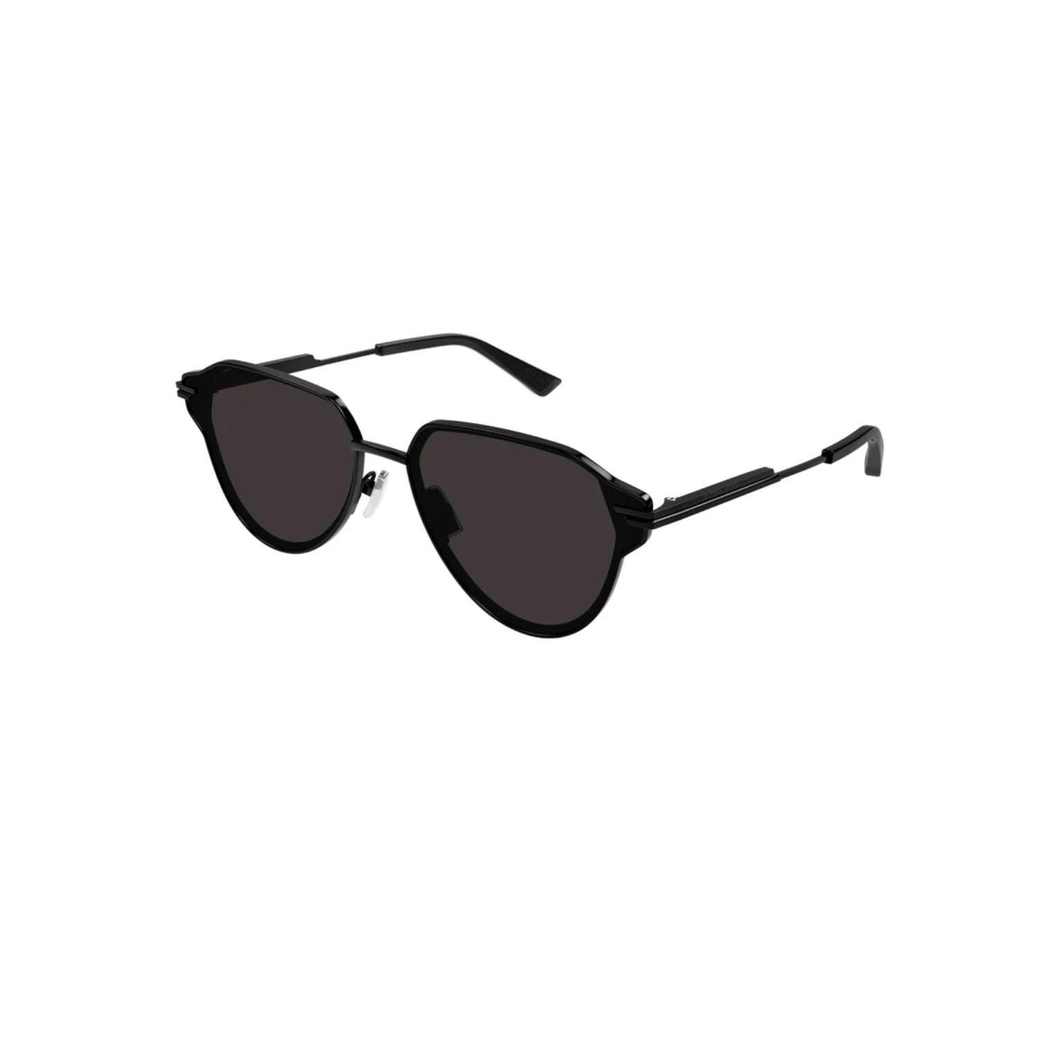 Bottega Veneta BV 1271S 001 63 Unisex Geometrik Siyah Metal Güneş Gözlüğü
