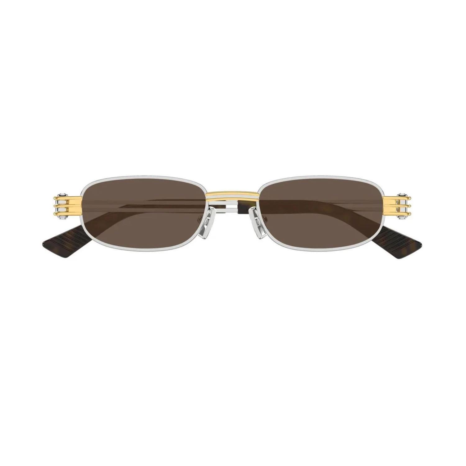 Bottega Veneta BV 1381S 001 50 Unisex Dikdörtgen Gri Metal Güneş Gözlüğü
