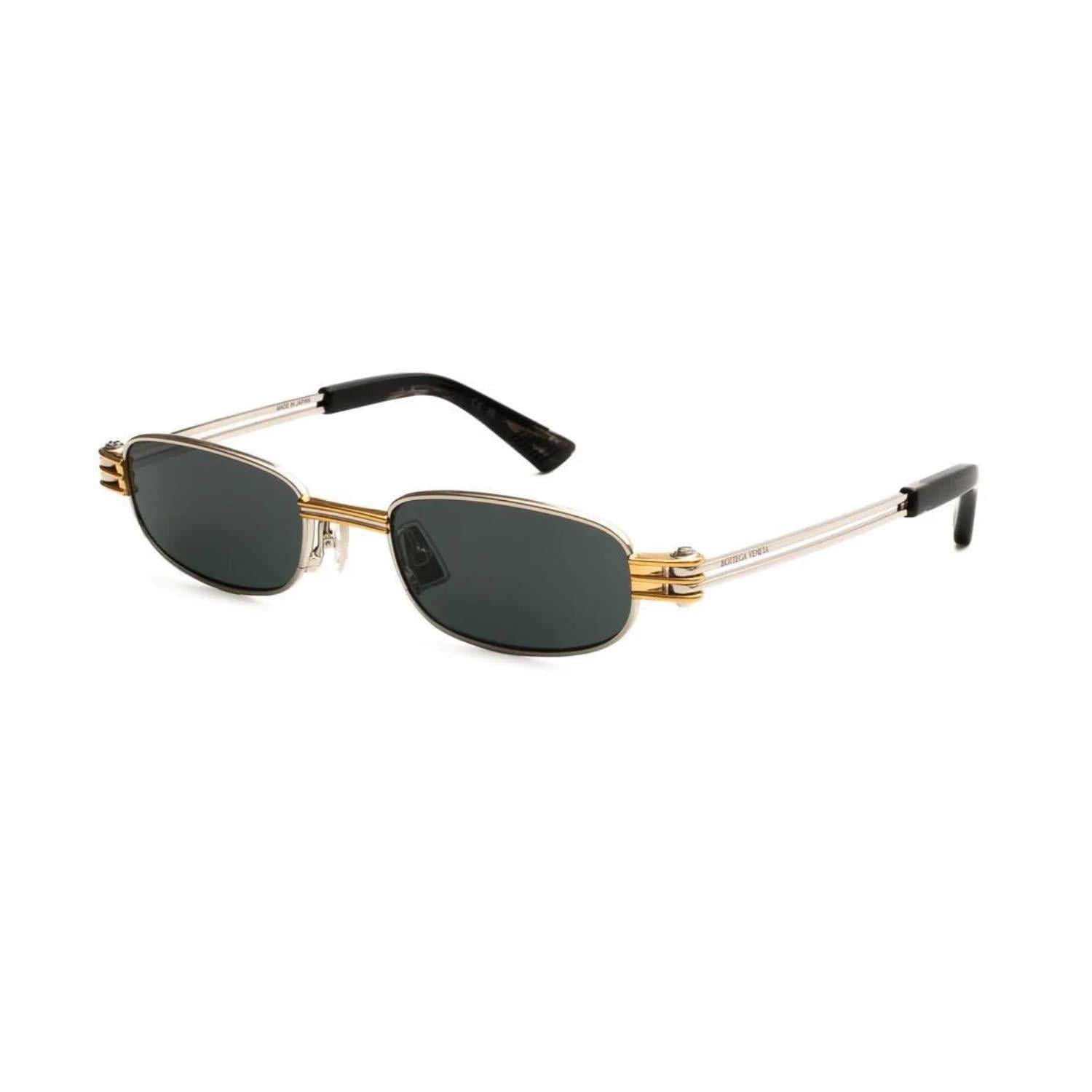 Bottega Veneta BV 1381S 003 50 Unisex Dikdörtgen Gri Metal Güneş Gözlüğü
