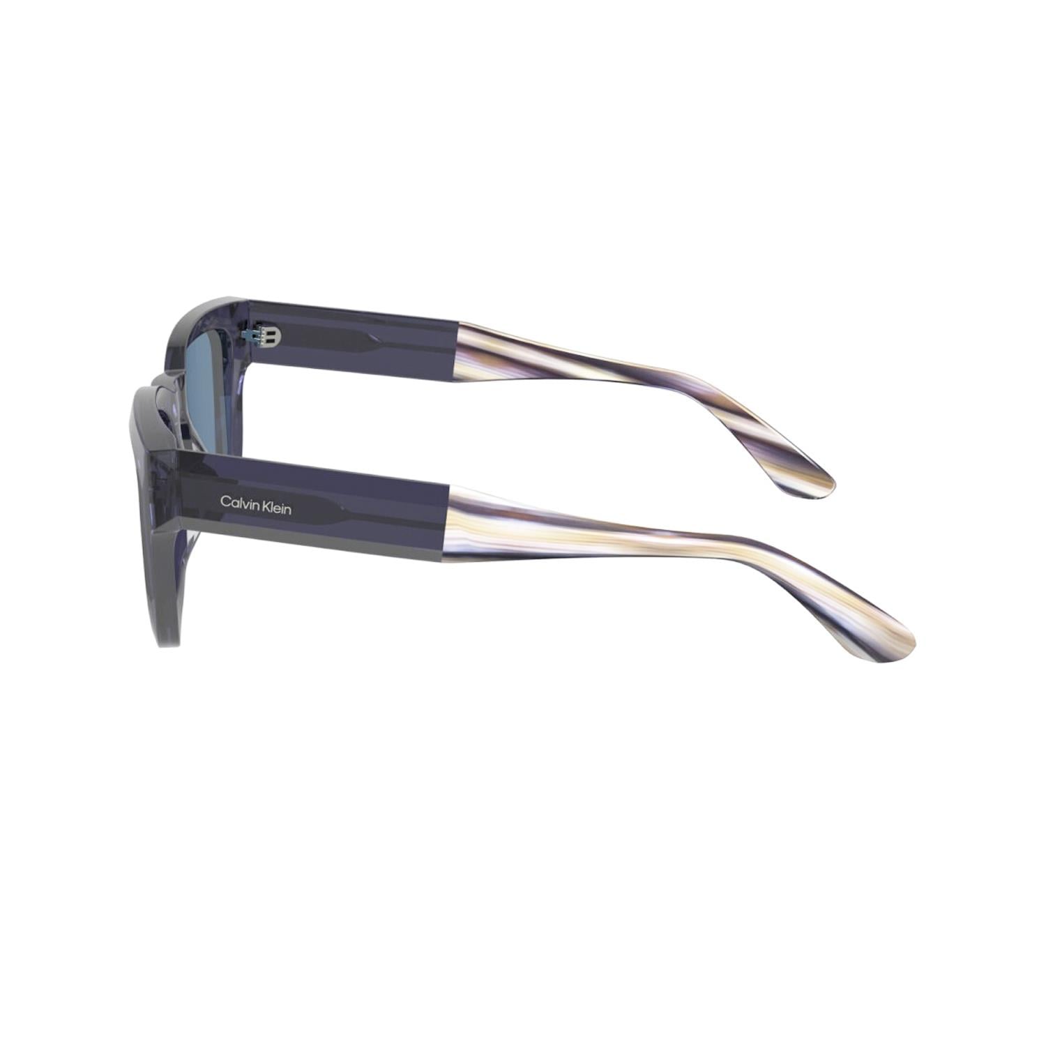 Calvin Klein Jeans CKJ 23539S 400 51 Unisex Dikdörtgen Şeffaf Mavi Kemik Güneş Gözlüğü
