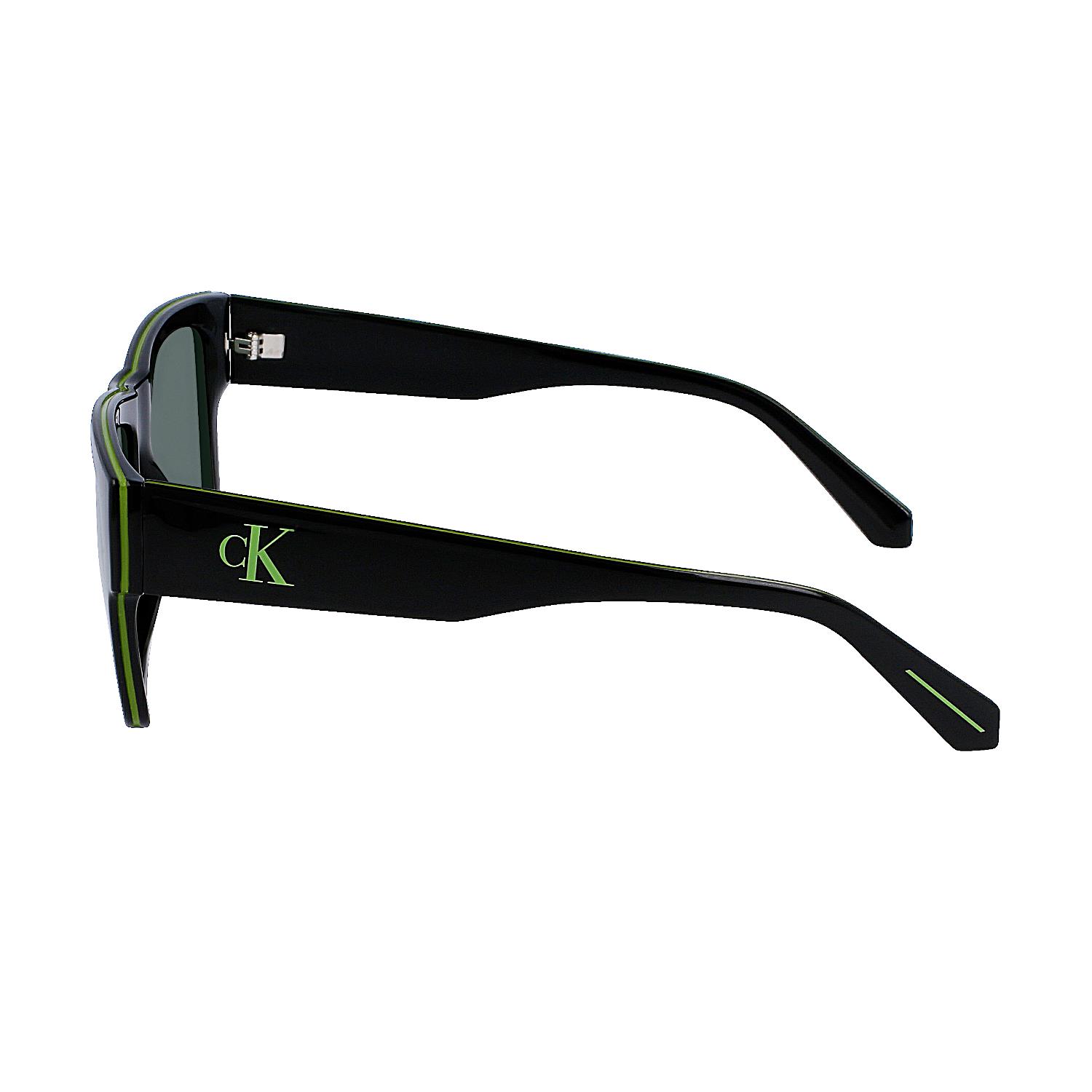 Calvin Klein Jeans CKJ 23605S 001 56 Unisex Kare Siyah Yeşil Kemik Güneş Gözlüğü