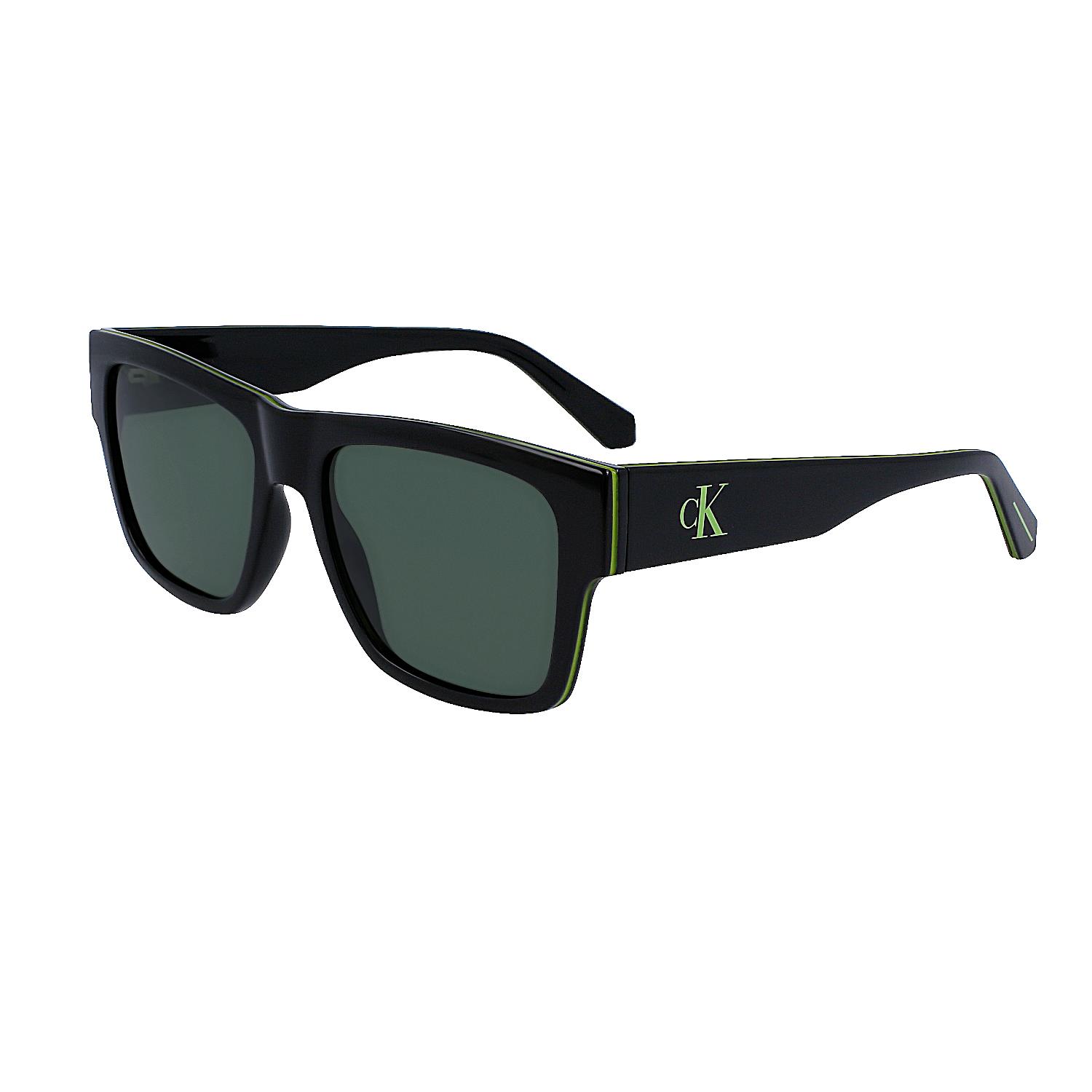 Calvin Klein Jeans CKJ 23605S 001 56 Unisex Kare Siyah Yeşil Kemik Güneş Gözlüğü
