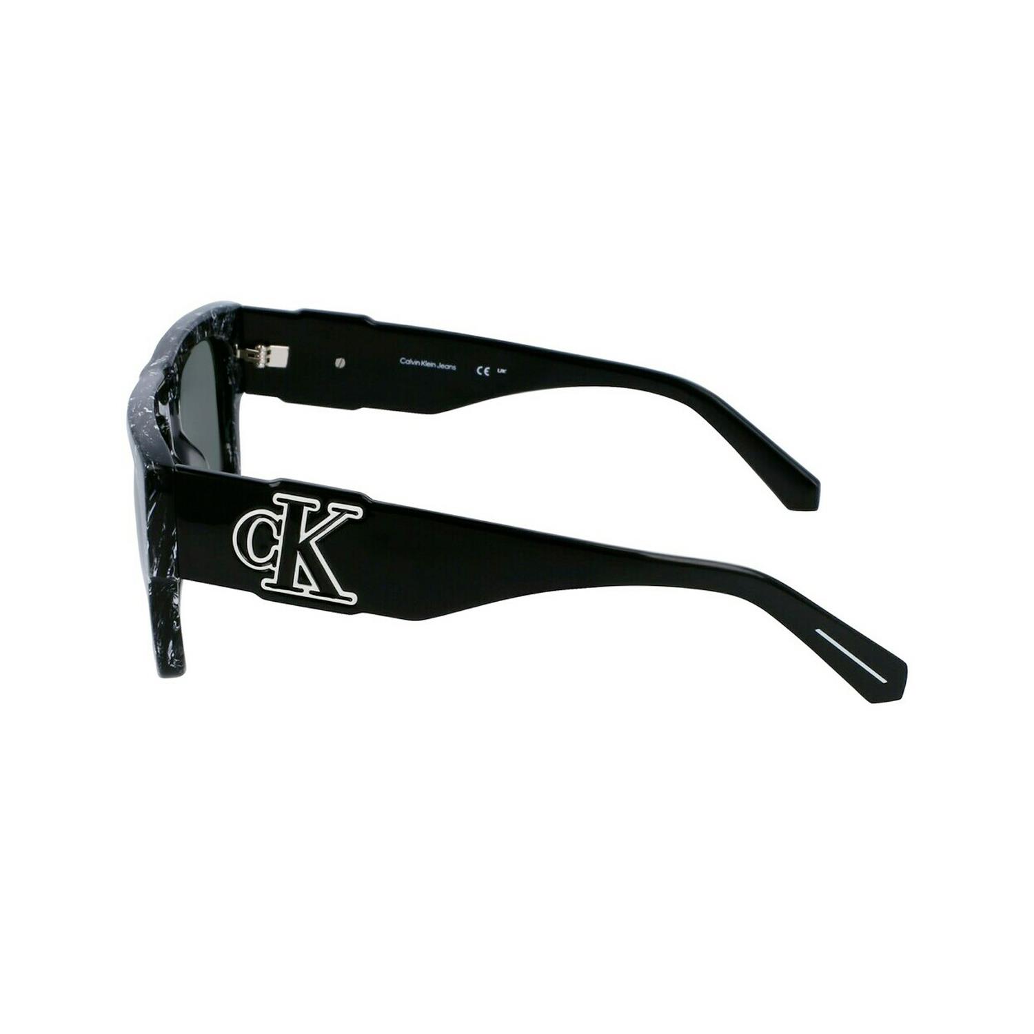 Calvin Klein Jeans CKJ 23654S 073 56 Erkek Dikdörtgen Beyaz Siyah Kemik Güneş Gözlüğü