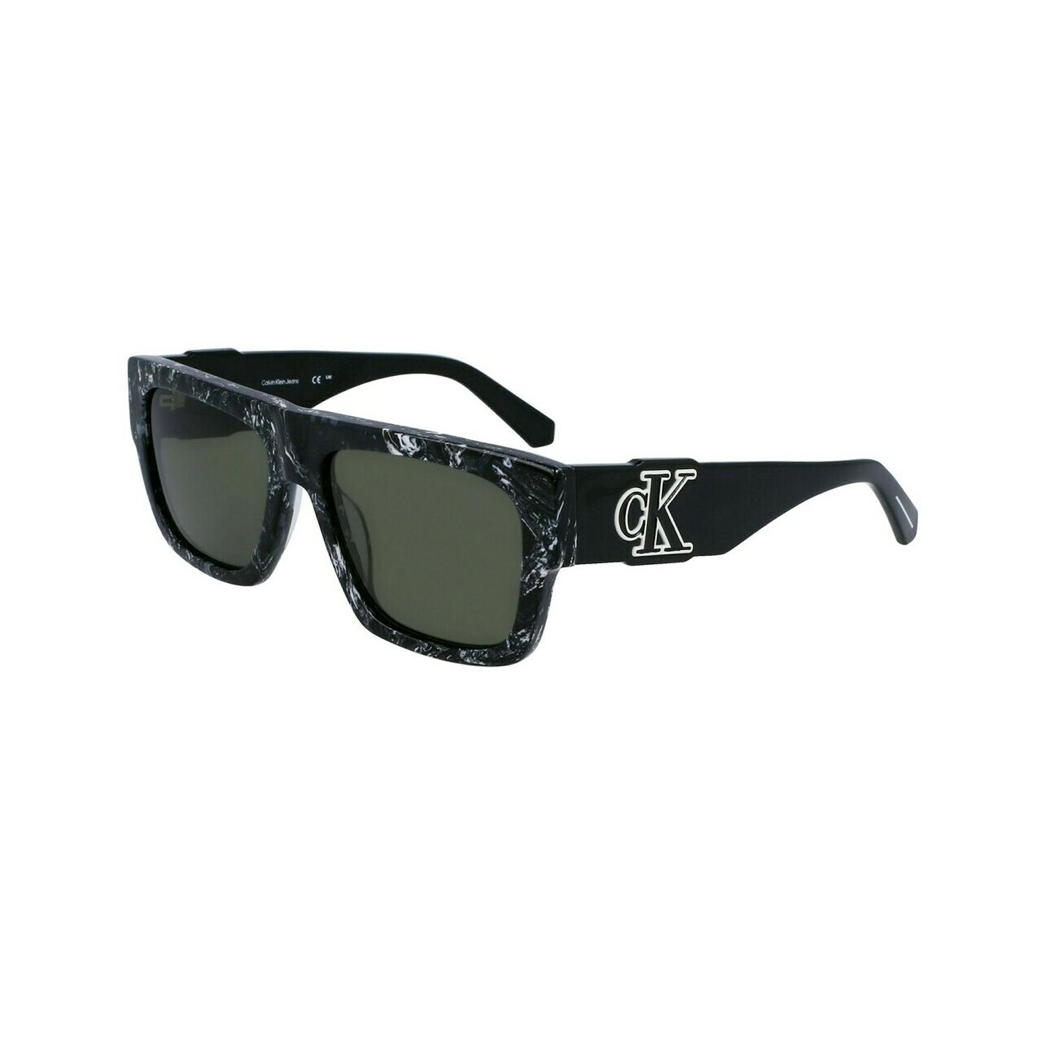 Calvin Klein Jeans CKJ 23654S 073 56 Erkek Dikdörtgen Beyaz Siyah Kemik Güneş Gözlüğü