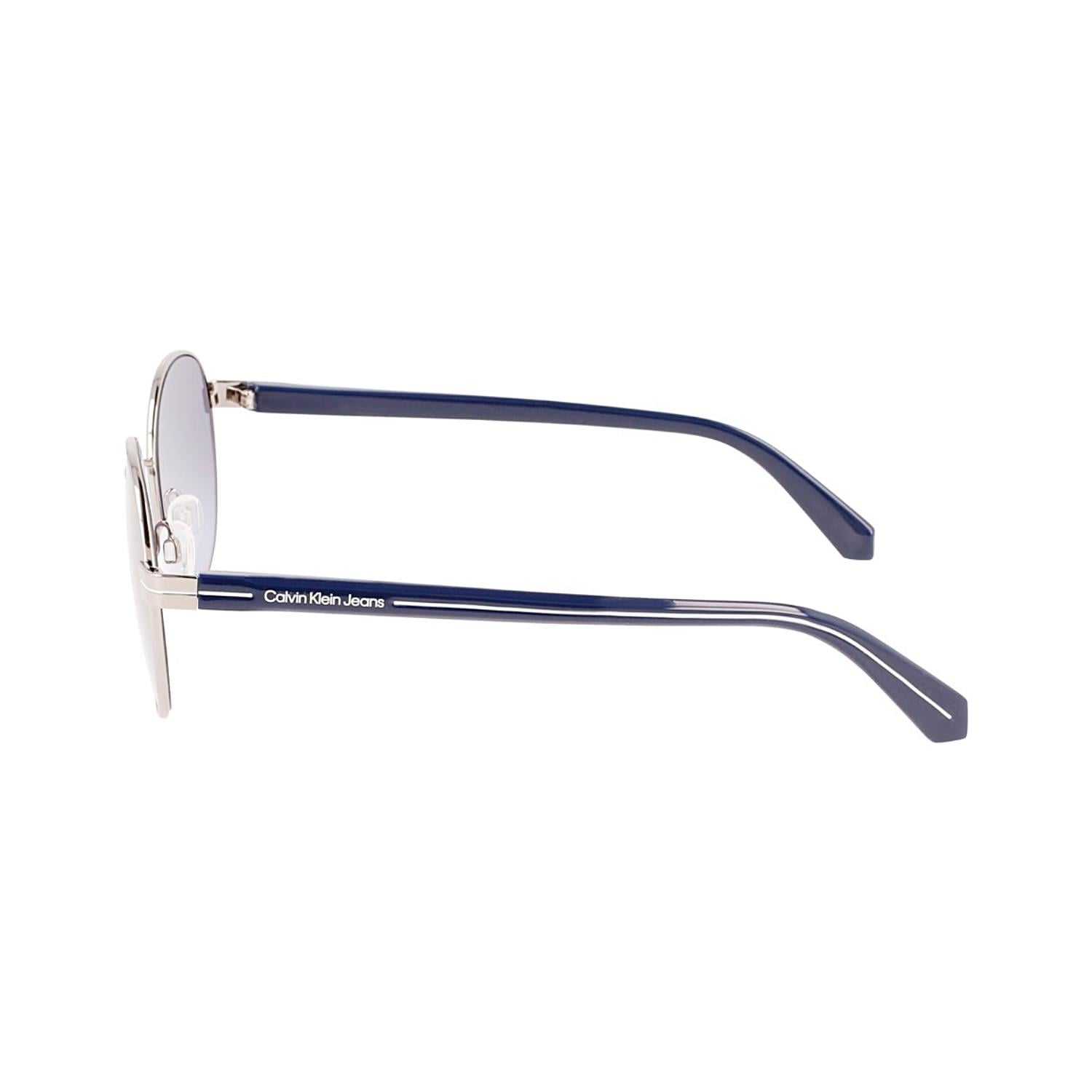Calvin Klein Jeans CKJ 22203S 015 53 Unisex Yuvarlak Gri Metal Güneş Gözlüğü