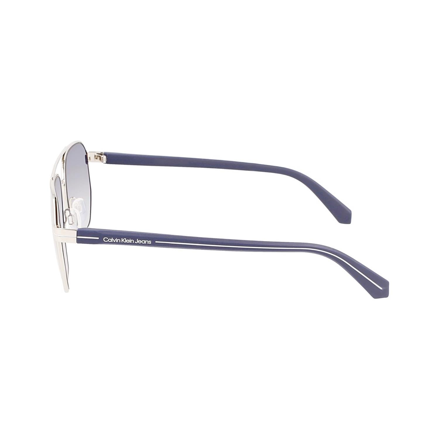 Calvin Klein Jeans CKJ 22204S 040 56 Erkek Geometrik Gri Metal Güneş Gözlüğü