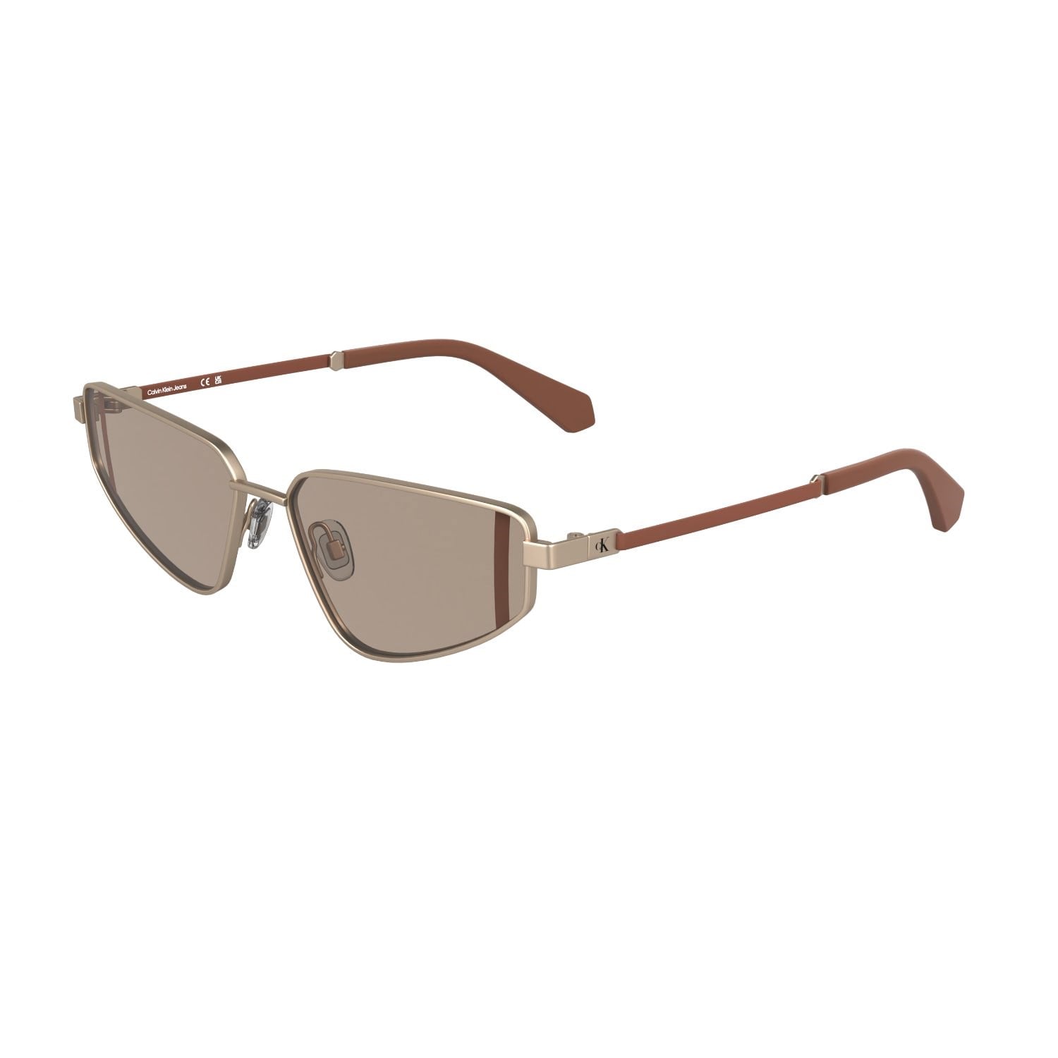 Calvin Klein Jeans CKJ 25200S 770 57 Unisex Geometrik Gold Metal Güneş Gözlüğü