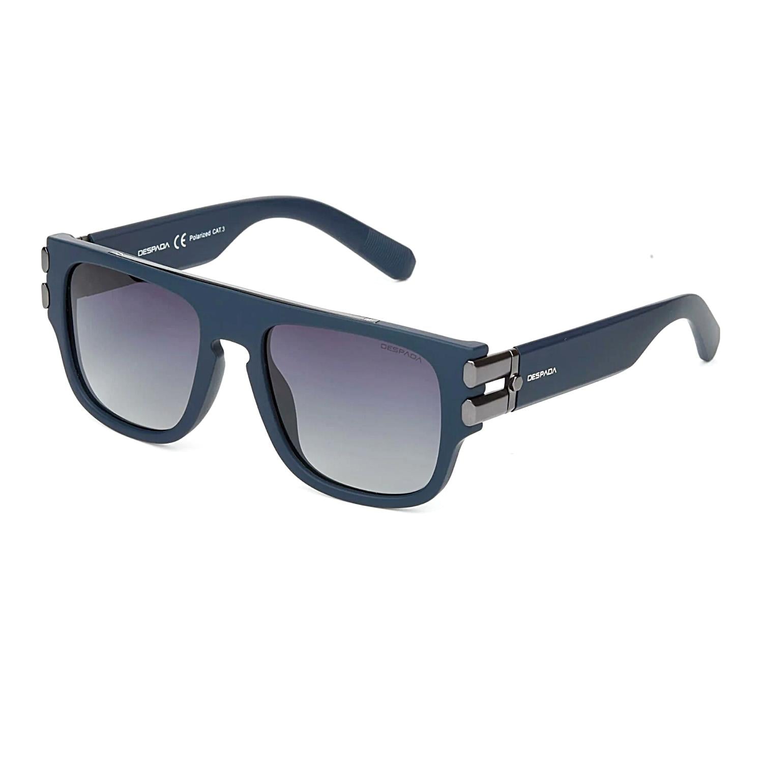 Despada DS 2266 C4 55 Polarize Unisex Kare Lacivert Kemik Güneş Gözlüğü