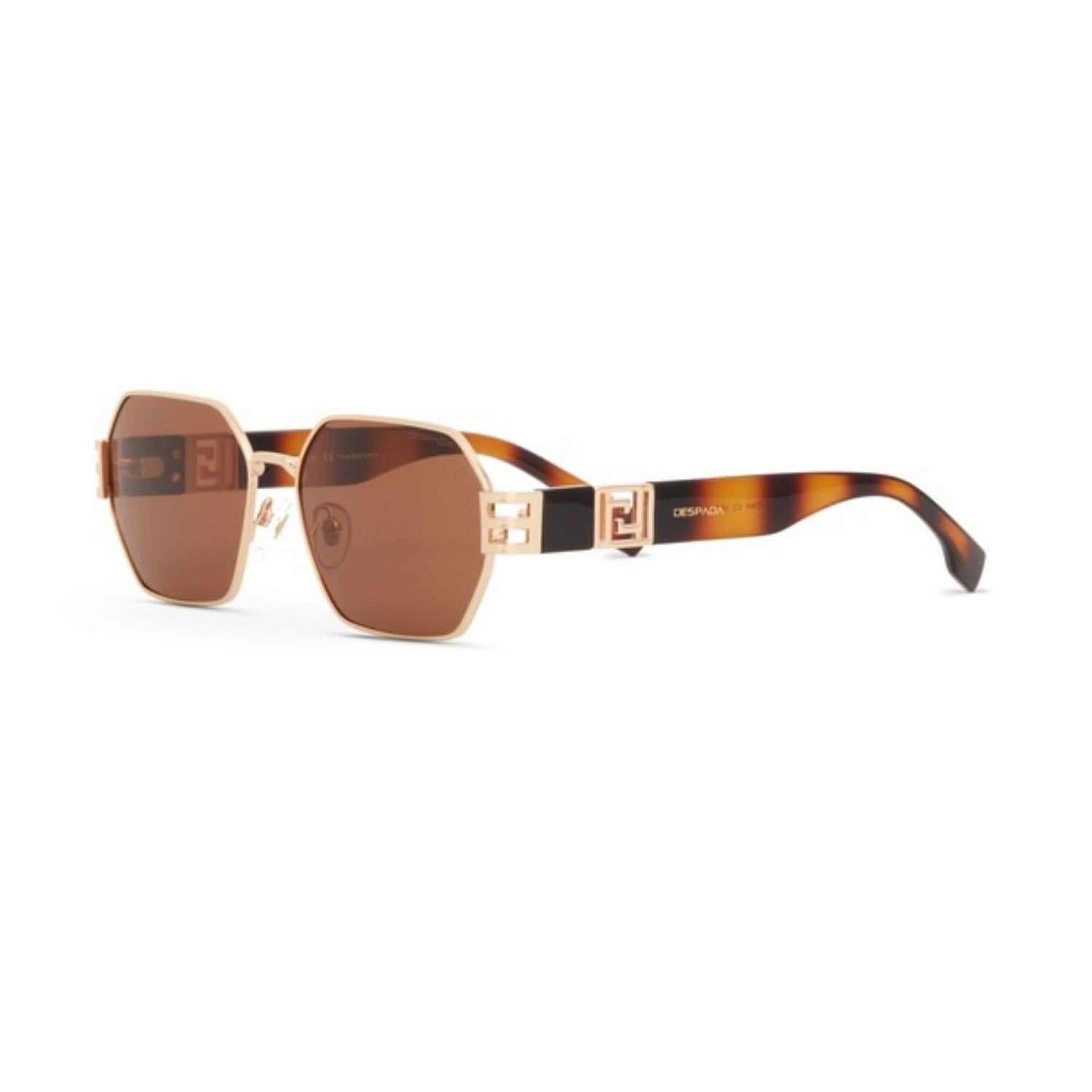 Despada DS 2348 C3 58 Unisex Geometrik Gold Metal Güneş Gözlüğü