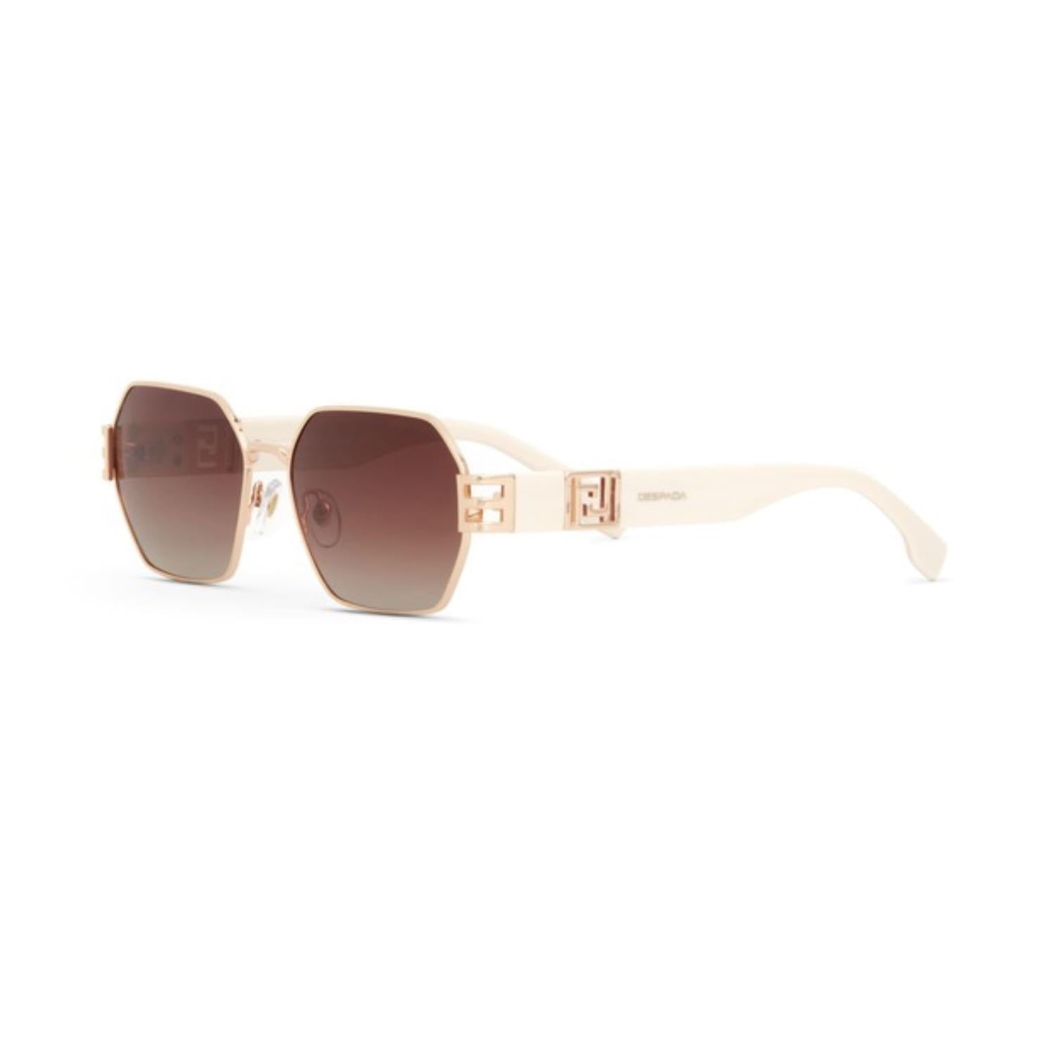 Despada DS 2348 C4 58 Unisex Geometrik Gold Metal Güneş Gözlüğü