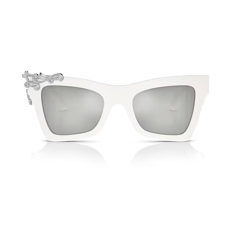 Dolce Gabbana DG 4434 33128V 51 Aynalı Kadın Beyaz Cat Eye Güneş Gözlüğü