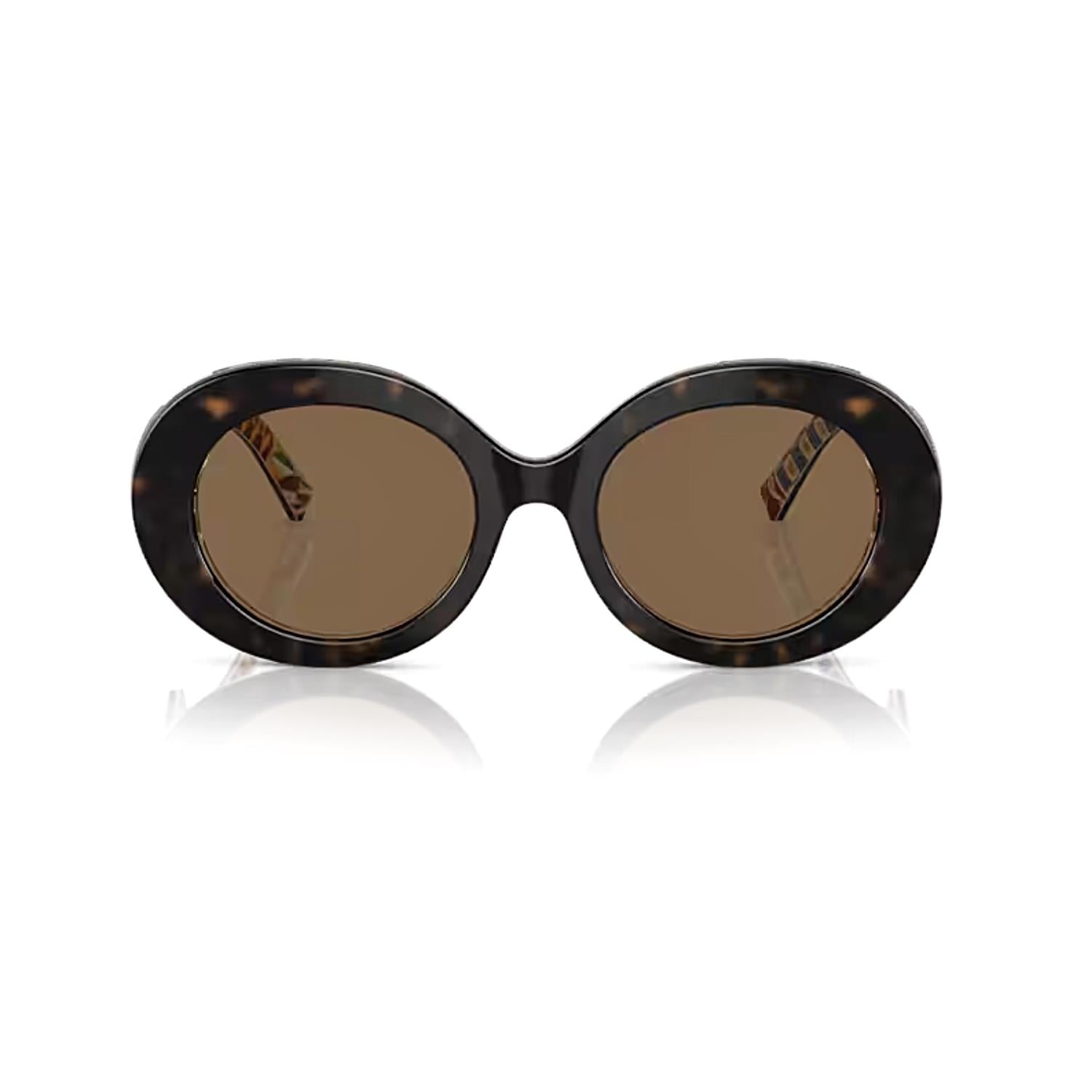 Dolce Gabbana DG 4448 321773 51 Kadın Oval Kırçıllı Kahverengi Kemik Güneş Gözlüğü