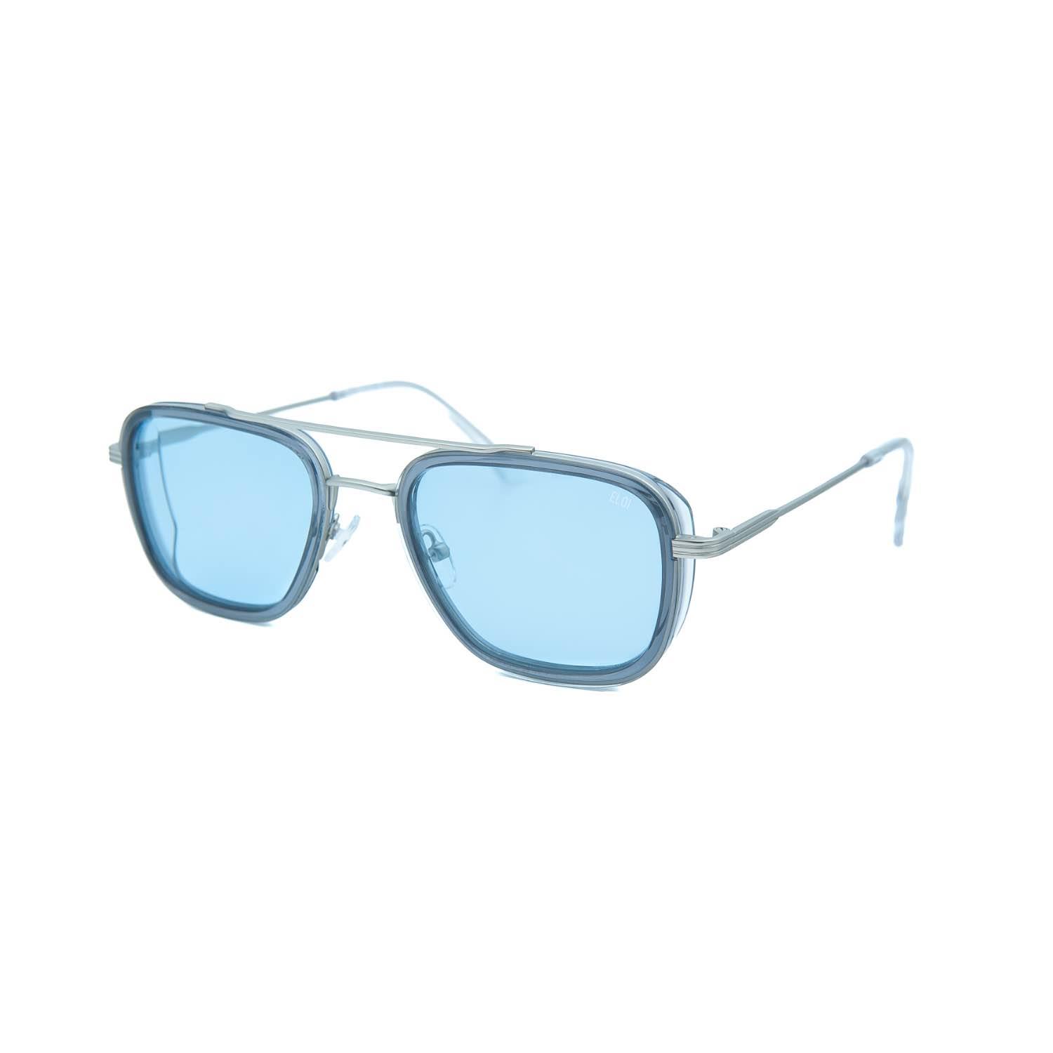Eloi 1869 06 52 Unisex Dikdörtgen Gri Metal Güneş Gözlüğü