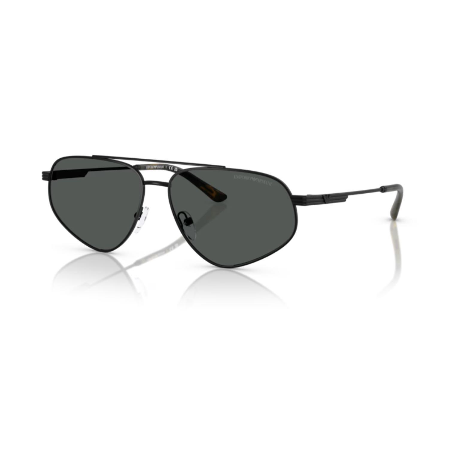 Emporio Armani EA 2156 300187 59 Erkek Pilot Siyah Metal Güneş Gözlüğü