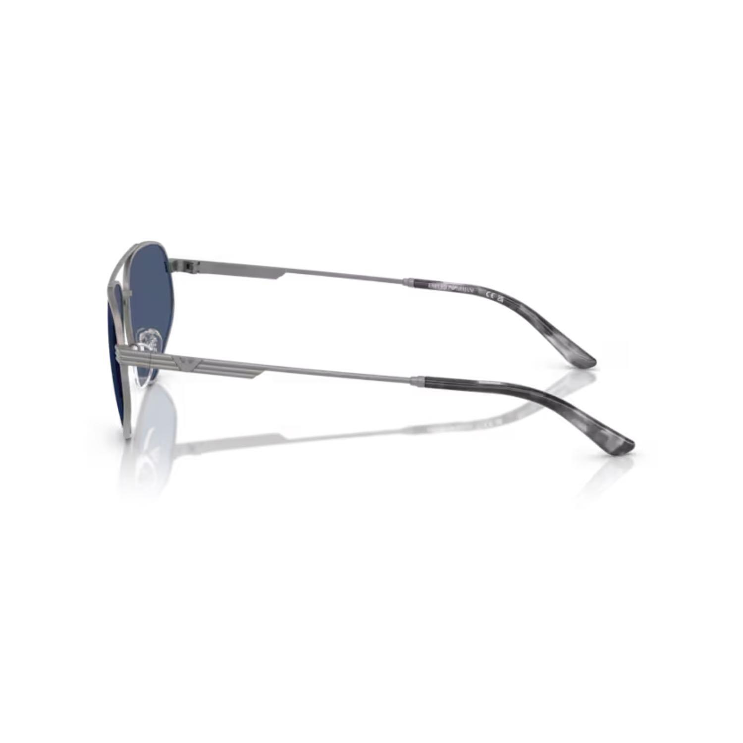 Emporio Armani EA 2156 300380 59 Erkek Pilot Gri Metal Güneş Gözlüğü