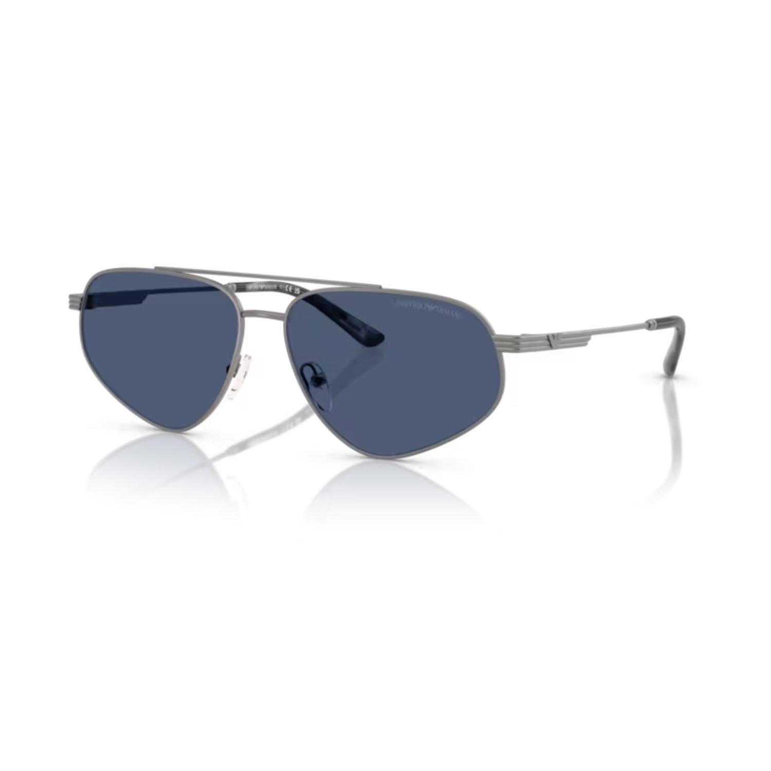 Emporio Armani EA 2156 300380 59 Erkek Pilot Gri Metal Güneş Gözlüğü