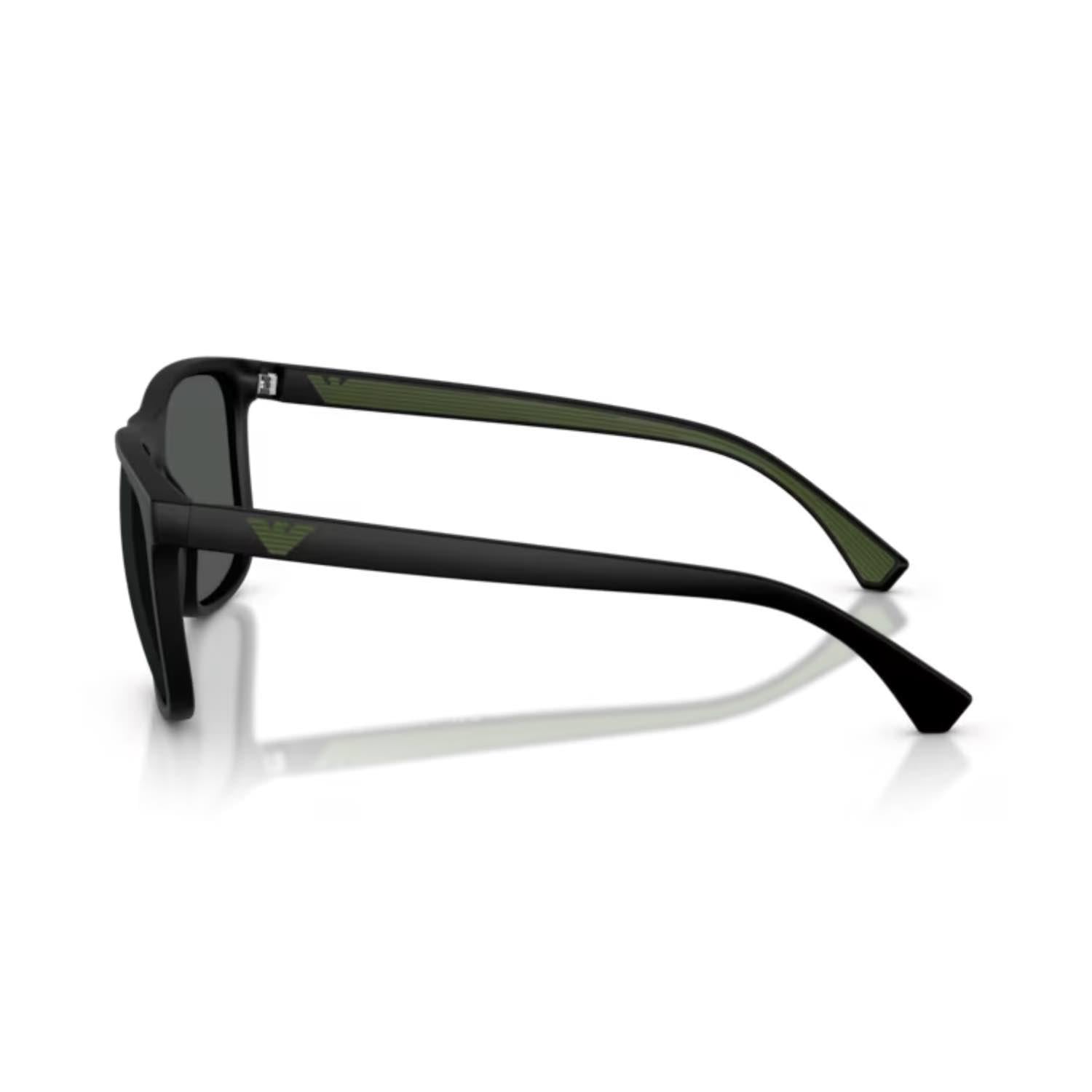 Emporio Armani EA 4129 504287 56 Erkek Kare Siyah Kemik Güneş Gözlüğü