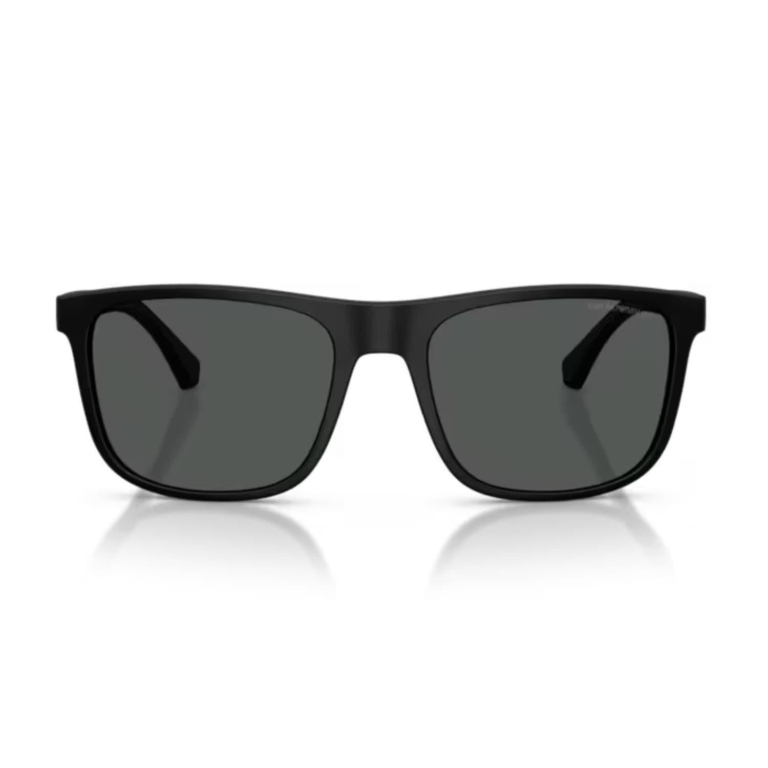 Emporio Armani EA 4129 504287 56 Erkek Kare Siyah Kemik Güneş Gözlüğü