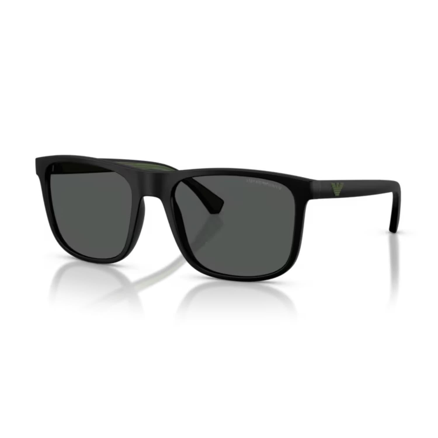 Emporio Armani EA 4129 504287 56 Erkek Kare Siyah Kemik Güneş Gözlüğü