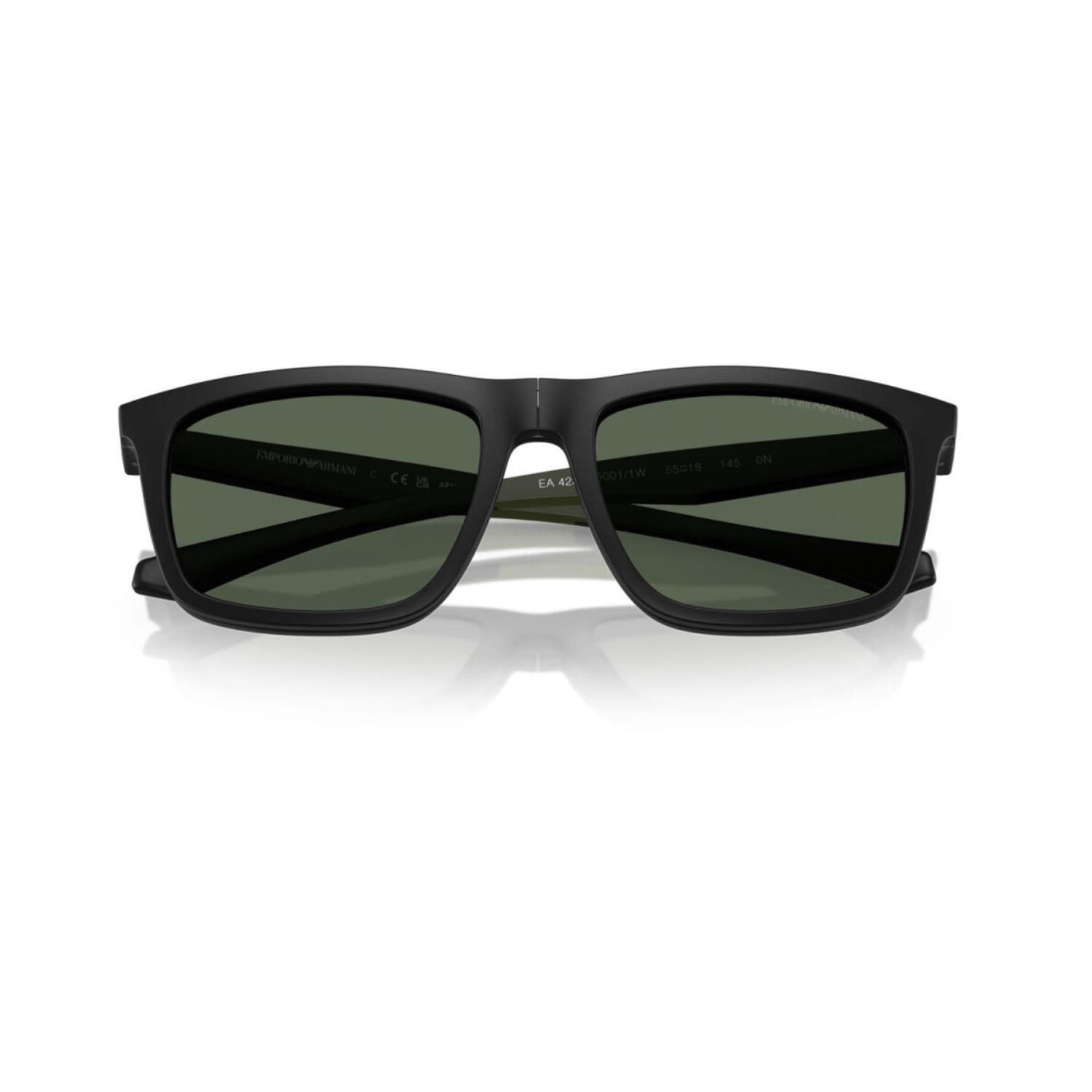 Emporio Armani EA 4235 50011W 55 Erkek Dikdörtgen Siyah Kemik Güneş Gözlüğü