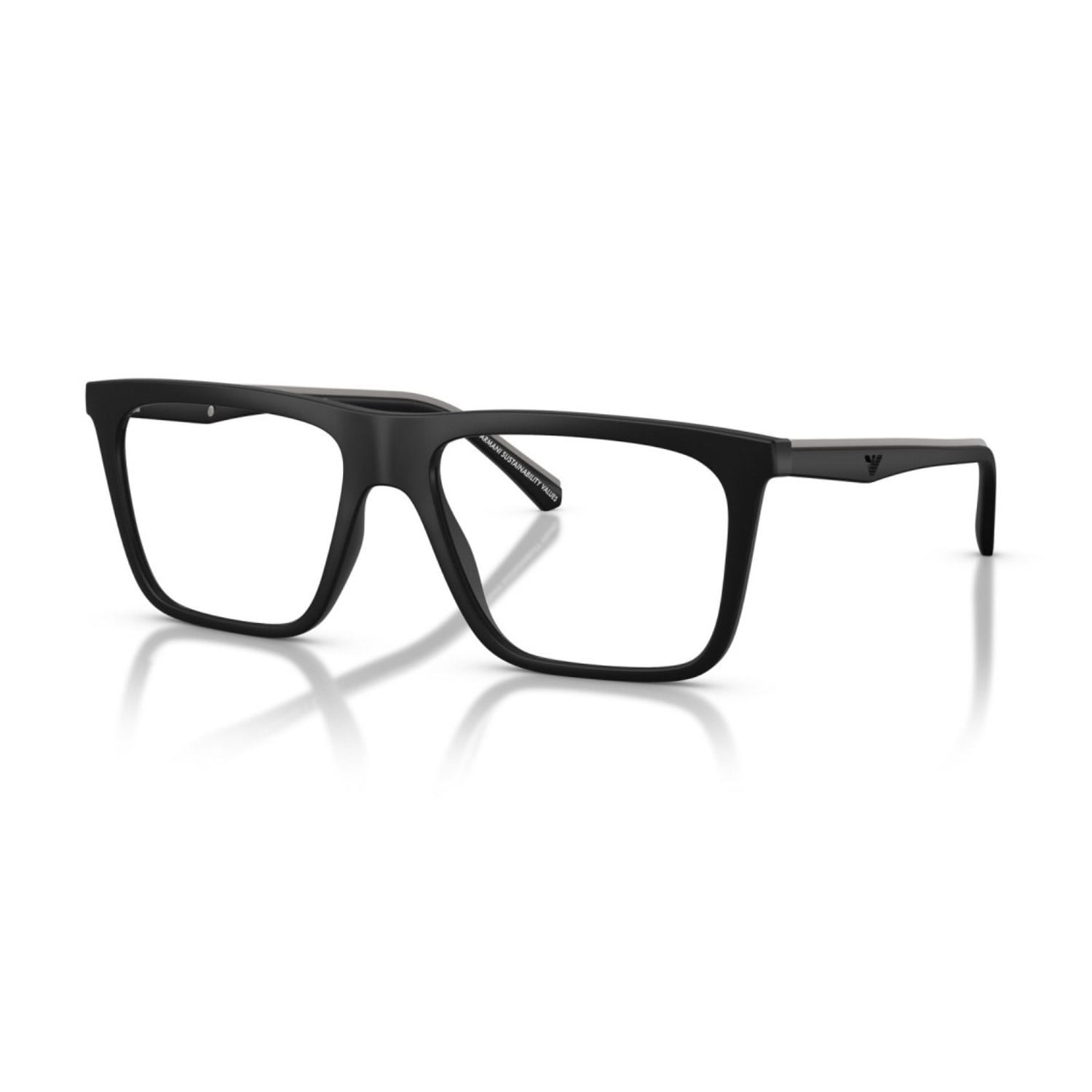 Emporio Armani EA 4258 50011W 54 Erkek Kare Aynalı Klipsli Siyah Kemik Güneş Gözlüğü