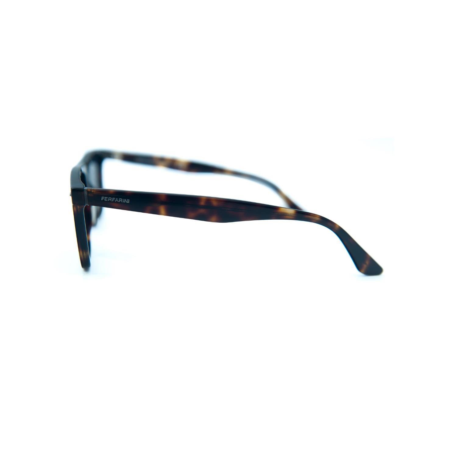 Ferfarini FF 1513 260P 55 Polarize Unisex Kare Kırçıllı Kahverengi Kemik Güneş Gözlüğü