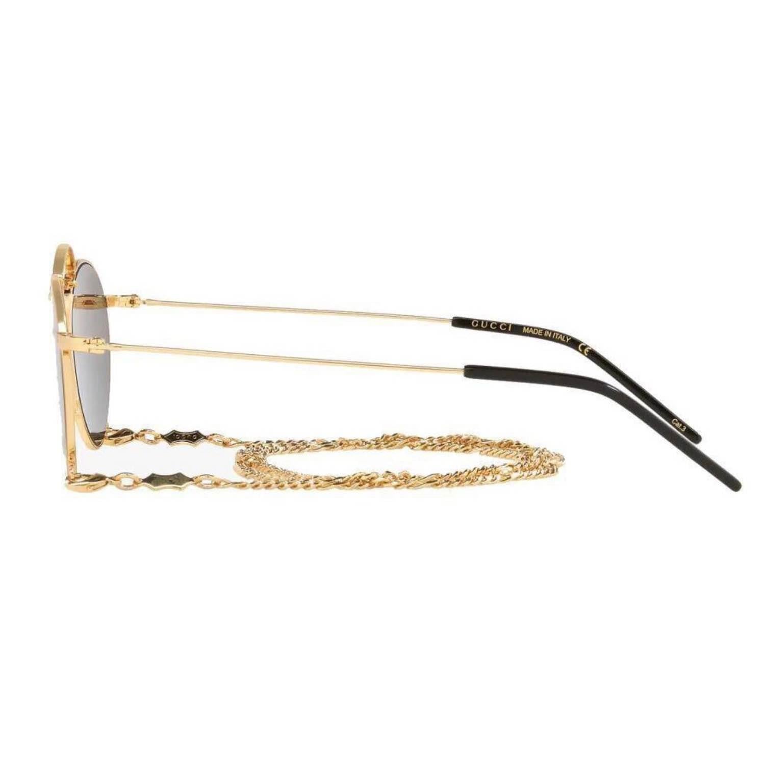 Gucci GG 1034S 002 48 Kadın Oval Gold Metal Güneş Gözlüğü